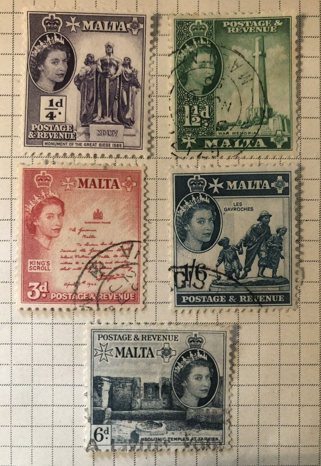 MALTA; 1950s early QEII issue – KING’S SCROLL – LOT 202