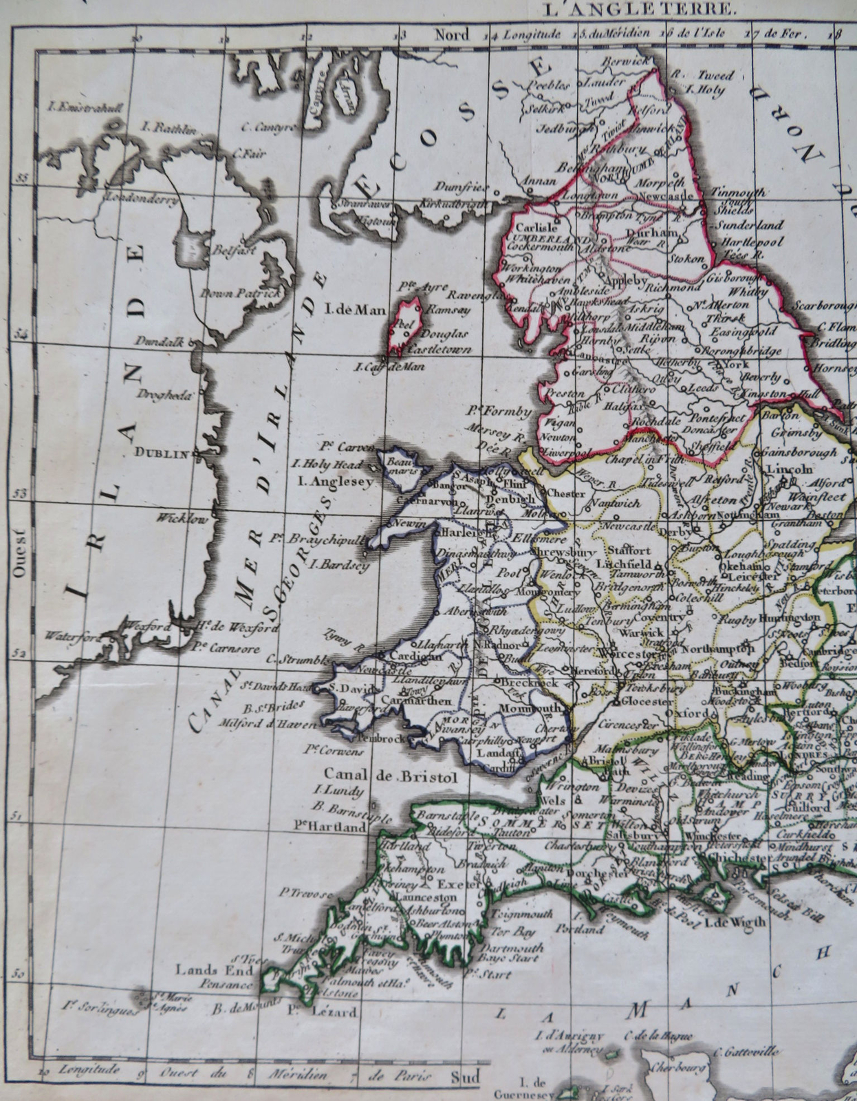 England & Wales United Kingdom 1806 hand color map