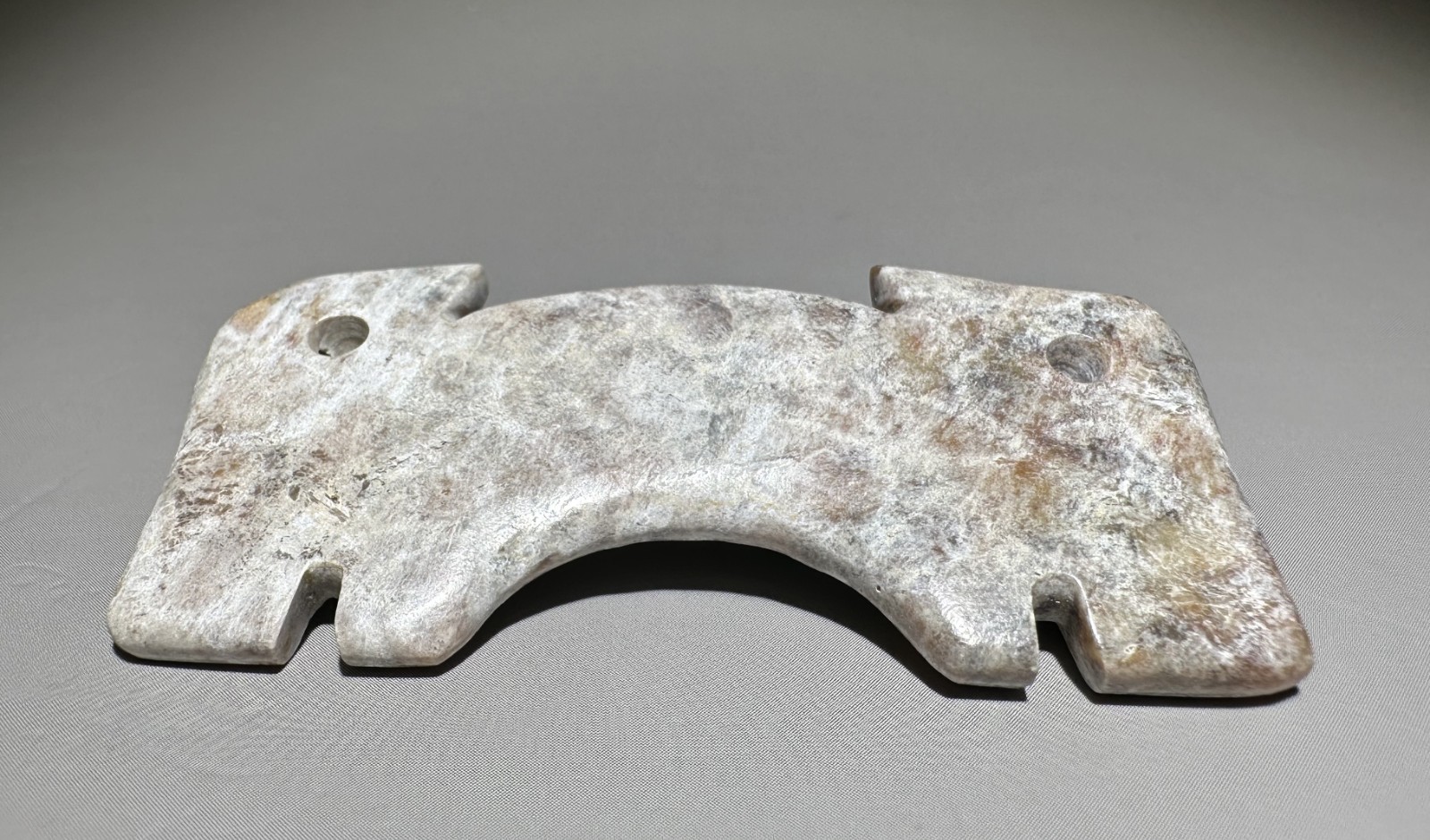“Liang Zhu” Culture Old Jade Carved Strange Animal Design “Pei” Pendant L 6.6 cm
