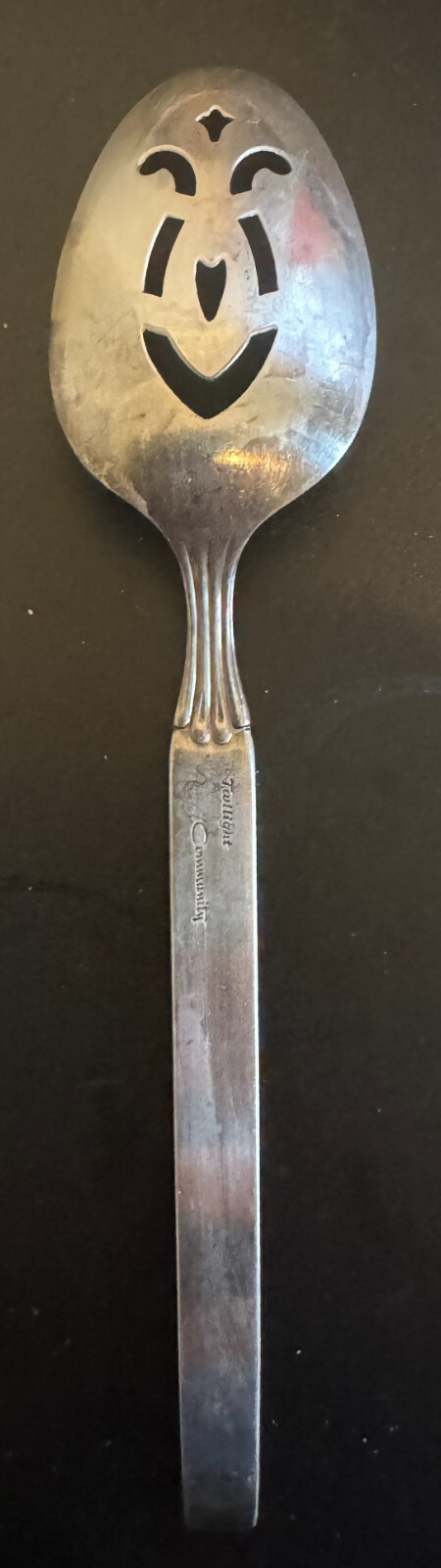 Pierced Tablespoon (Serving Spoon) Twilight (Silverplate, 1956) by ONEIDA SILVER