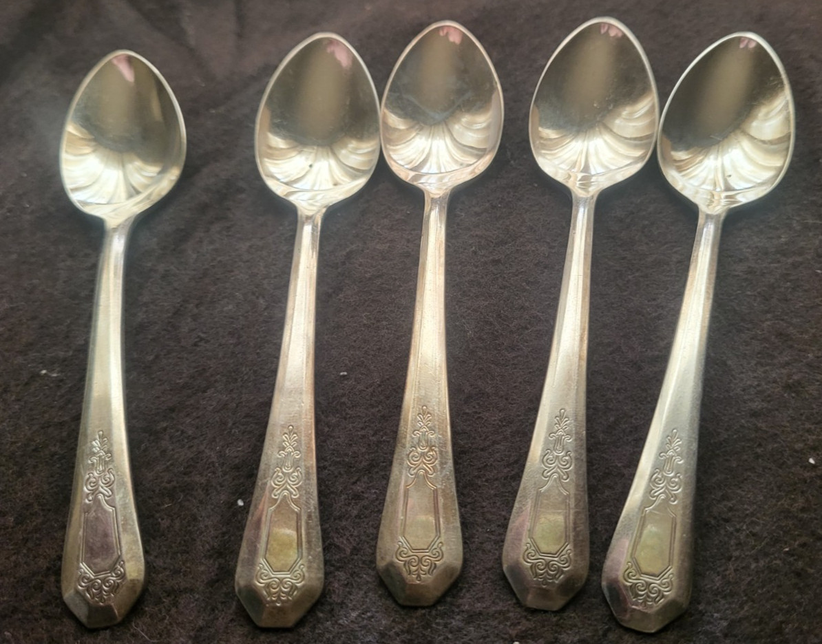 WM Rogers Silverplate AA La France 4.5″ Spoons, set of 5