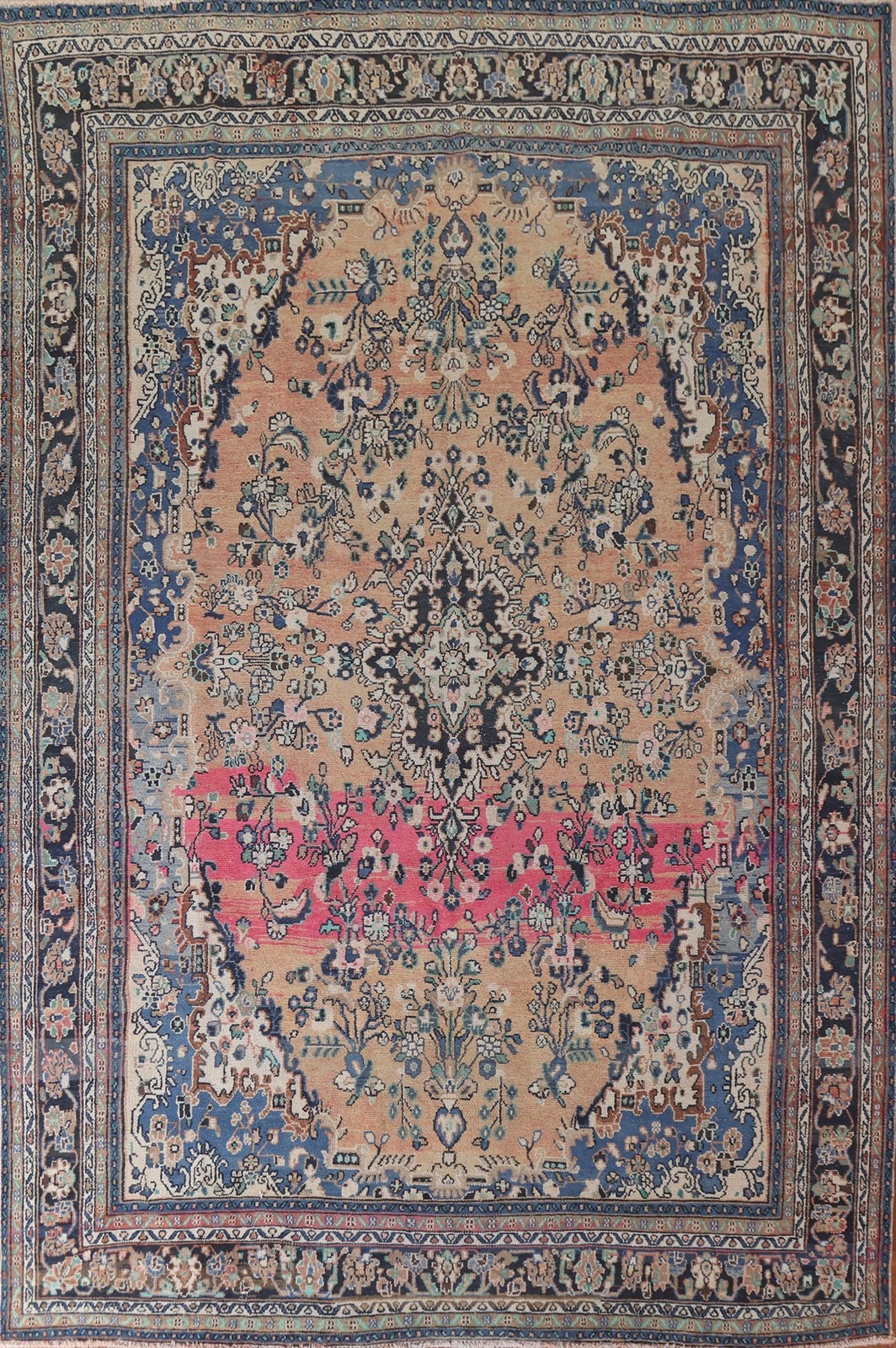 Vintage Handmade Living Room Area Rug 10×13 Traditional Rust Wool Tribal Carpet