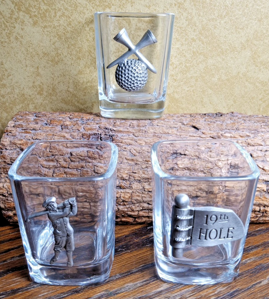 Golf Theme Tumbler Shot Glasses … 3 Lot
