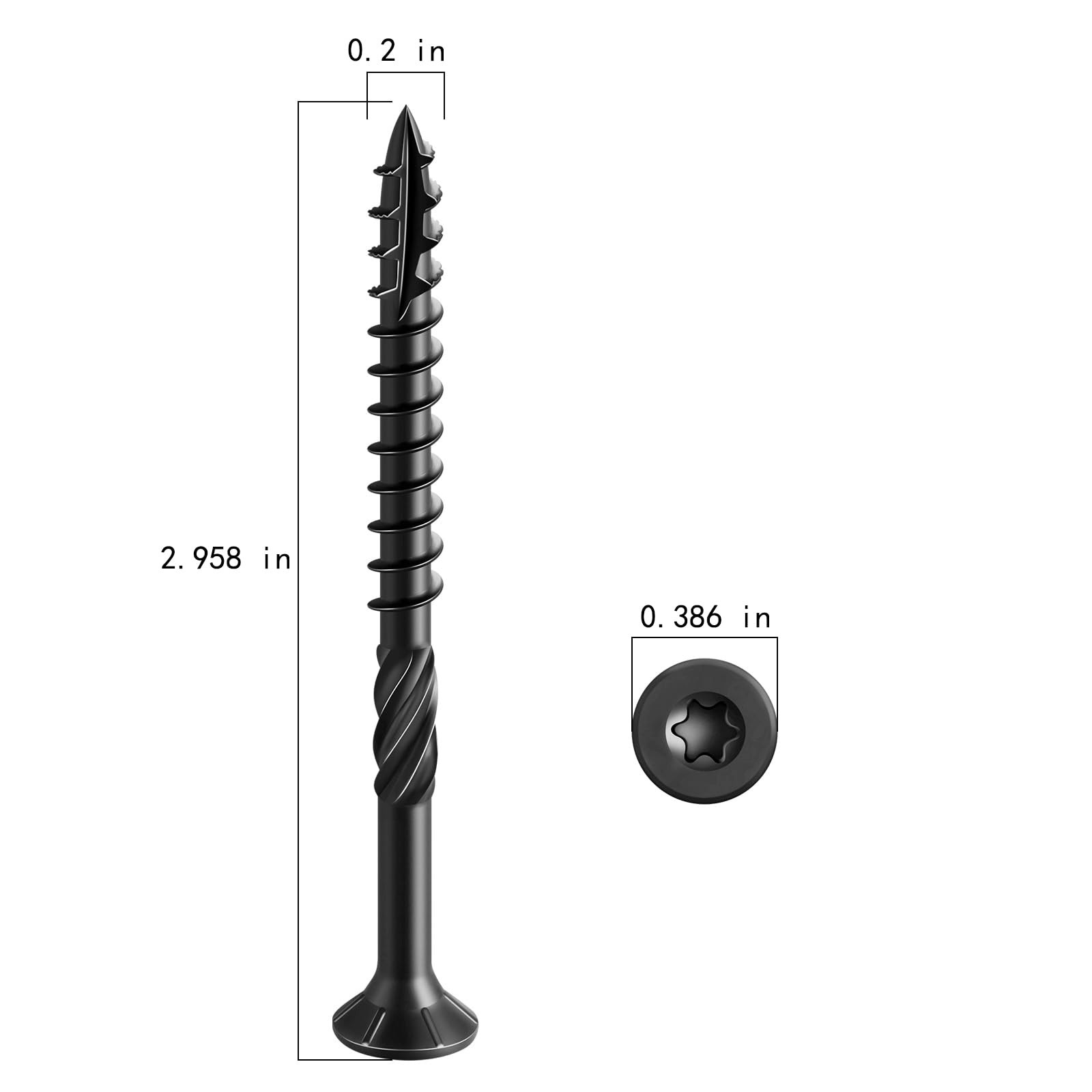 Wensilon #10 * 3″ Black Deck Screws, (137pcs) 2 lbs.Exterior Wood 10*3,
