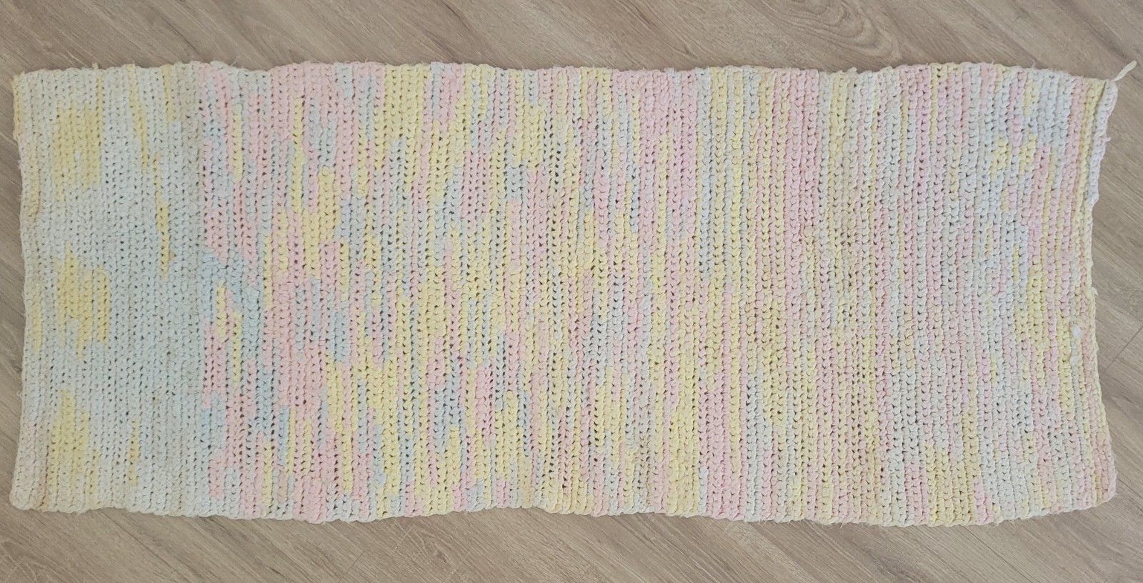 Vintage Hand Made Rag Rug (25 x 60 inches) Textured Colorful Woven