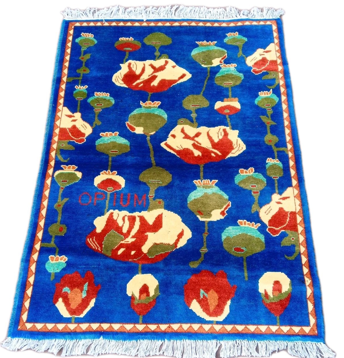 Opium Handmade Afghan amazing War rugs Great Quality Size 1.5 Mater