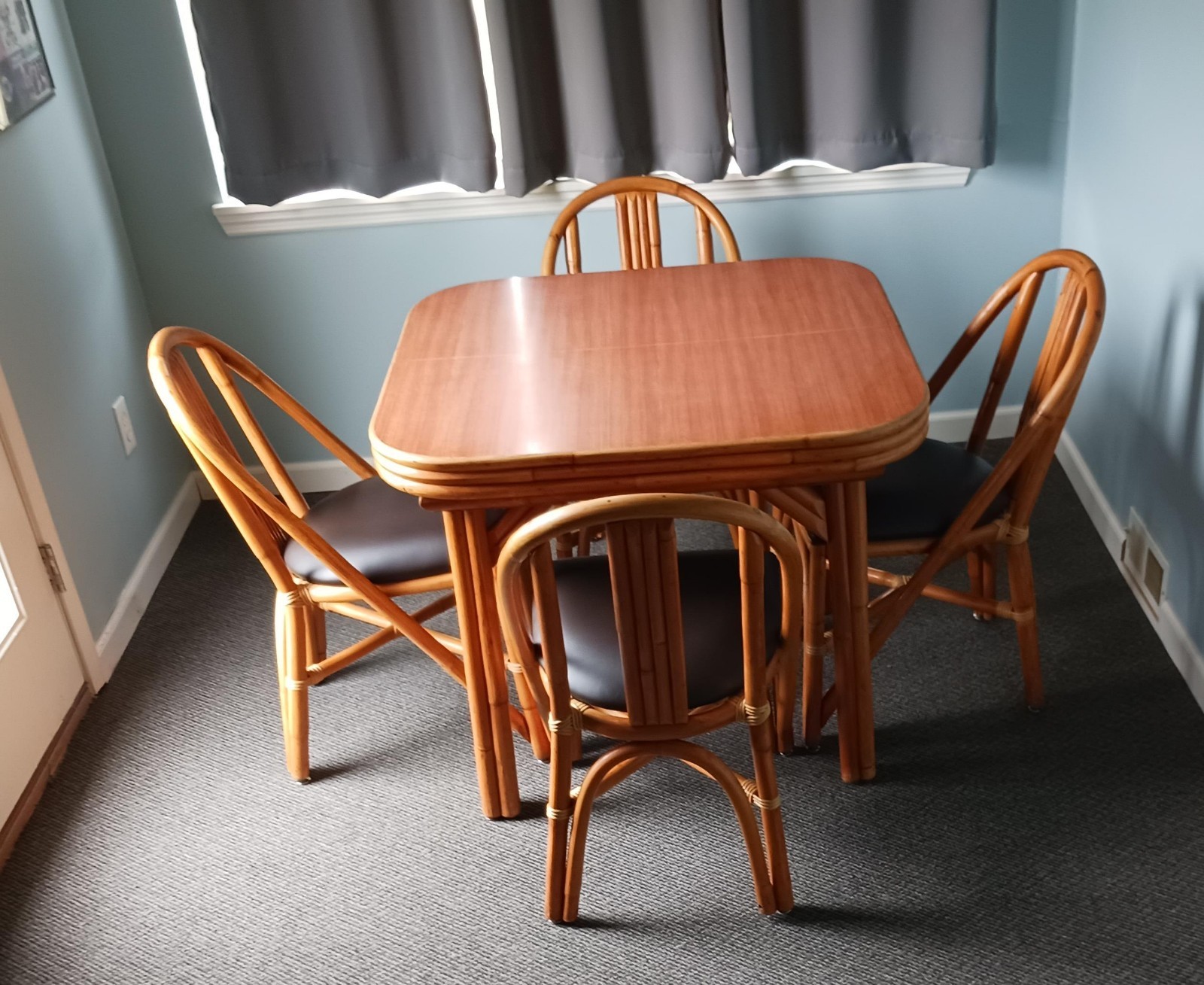 Mid Century Ritts Company Bamboo/Rattan Dining Table