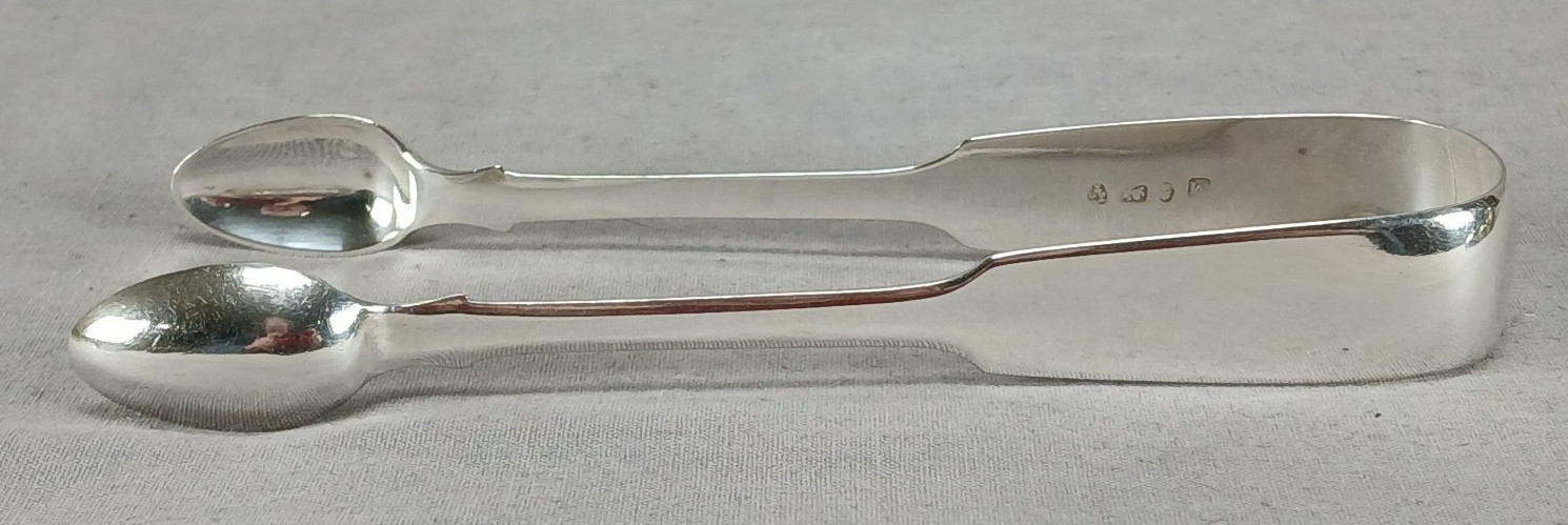 John Walton Newcastle Sterling Silver Sugar Tongs Circa 1826