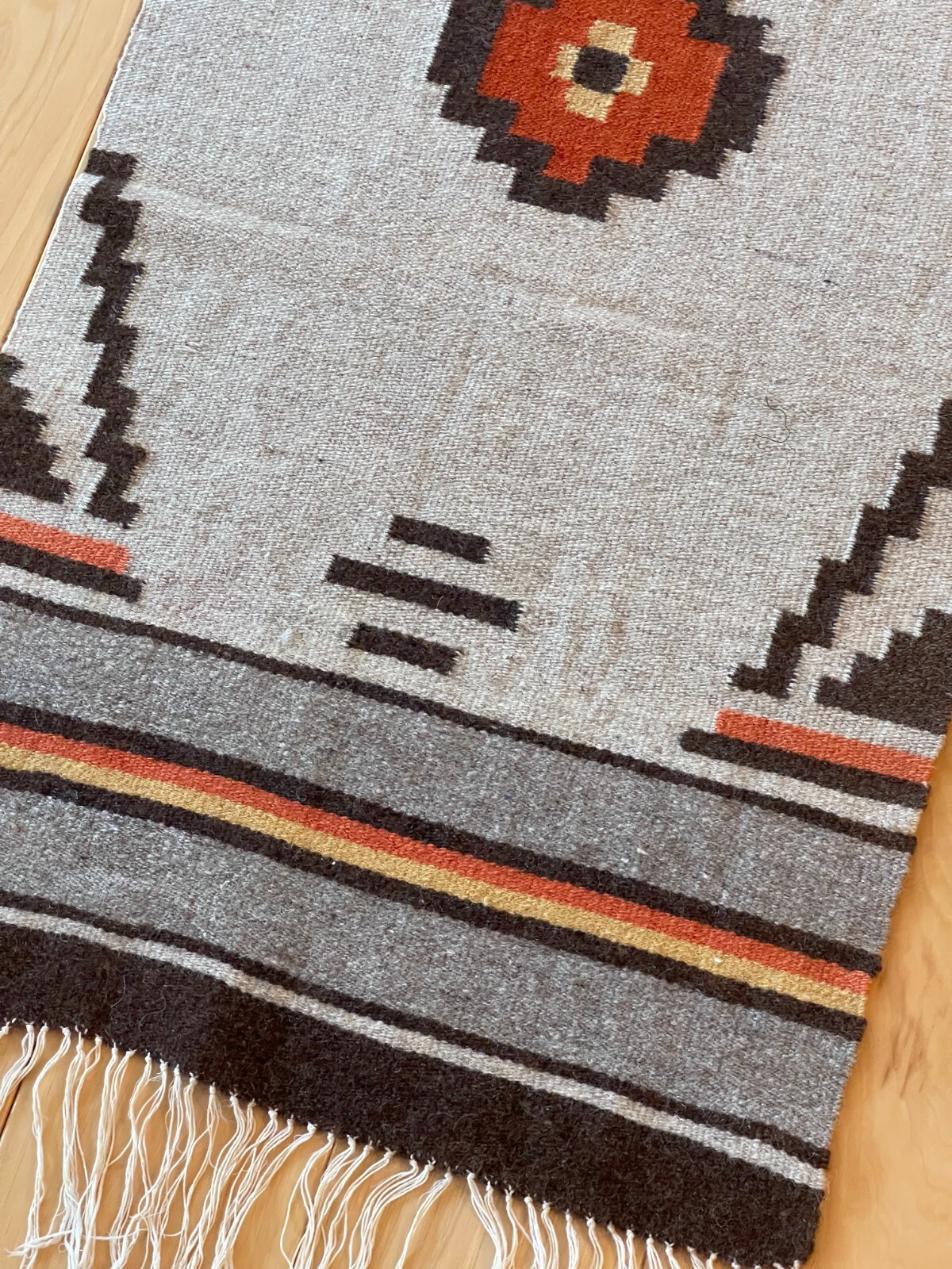 LONG Museum quality Scandinavian veg dyes NORWEGIAN Handwoven Table runner