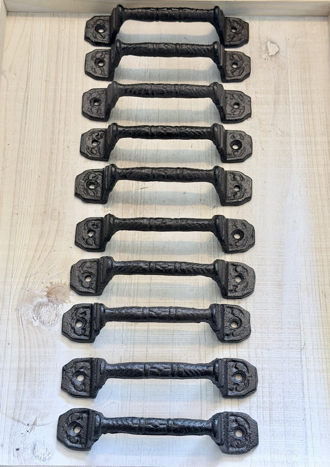 10 Fancy Cast Iron Antique Style RUSTIC Barn Handle, Gate Pull Shed Door Handle