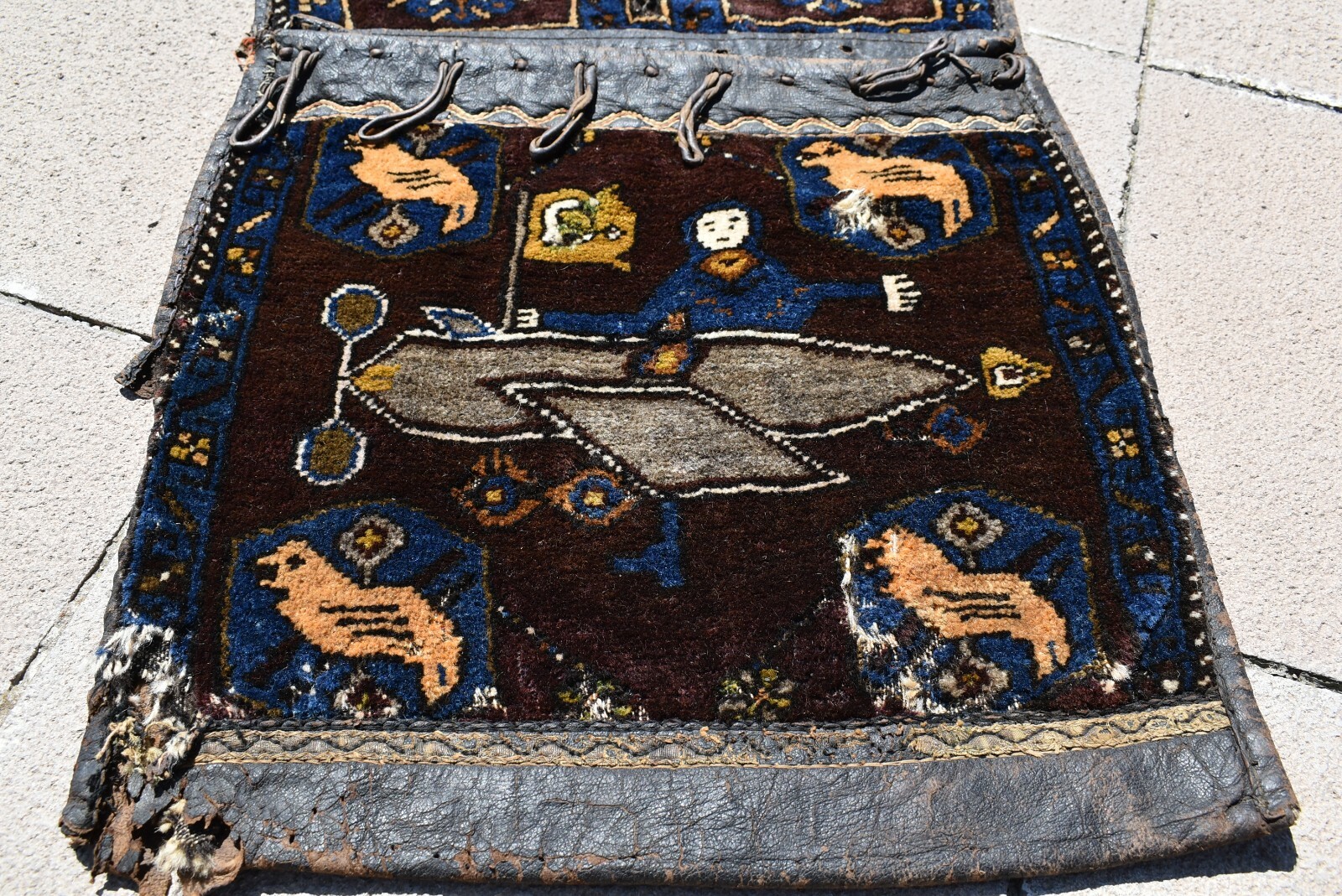 Marvelous Antique Awesome Collector’s Piece Anatolian Completely Saddlebag Rug