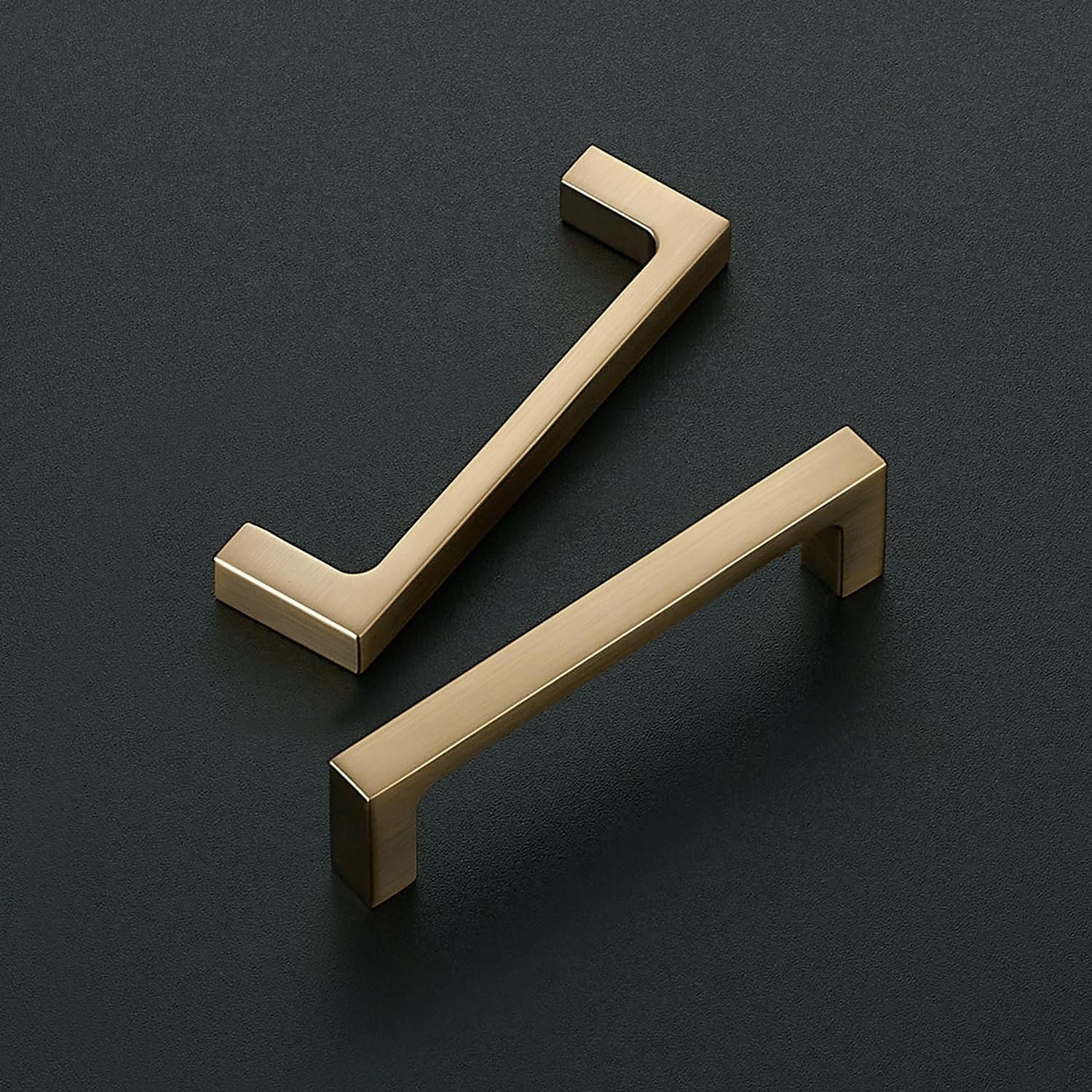 Ravinte 10 Pack Solid 3-1/2 Inch Kitchen Square Cabinet Handles Champagne