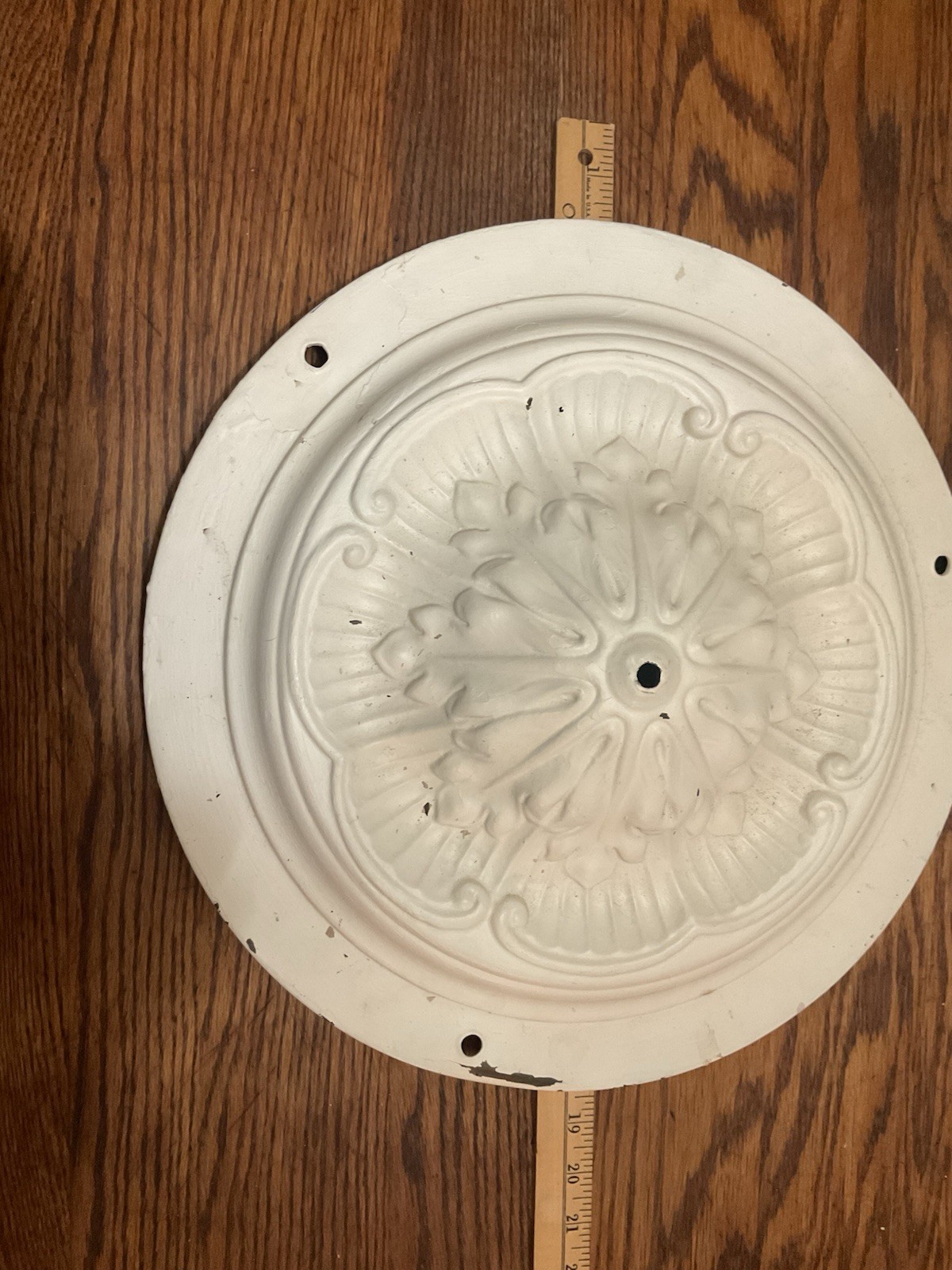 Vintage Brass Ceiling Mount Medallion Light Fixture