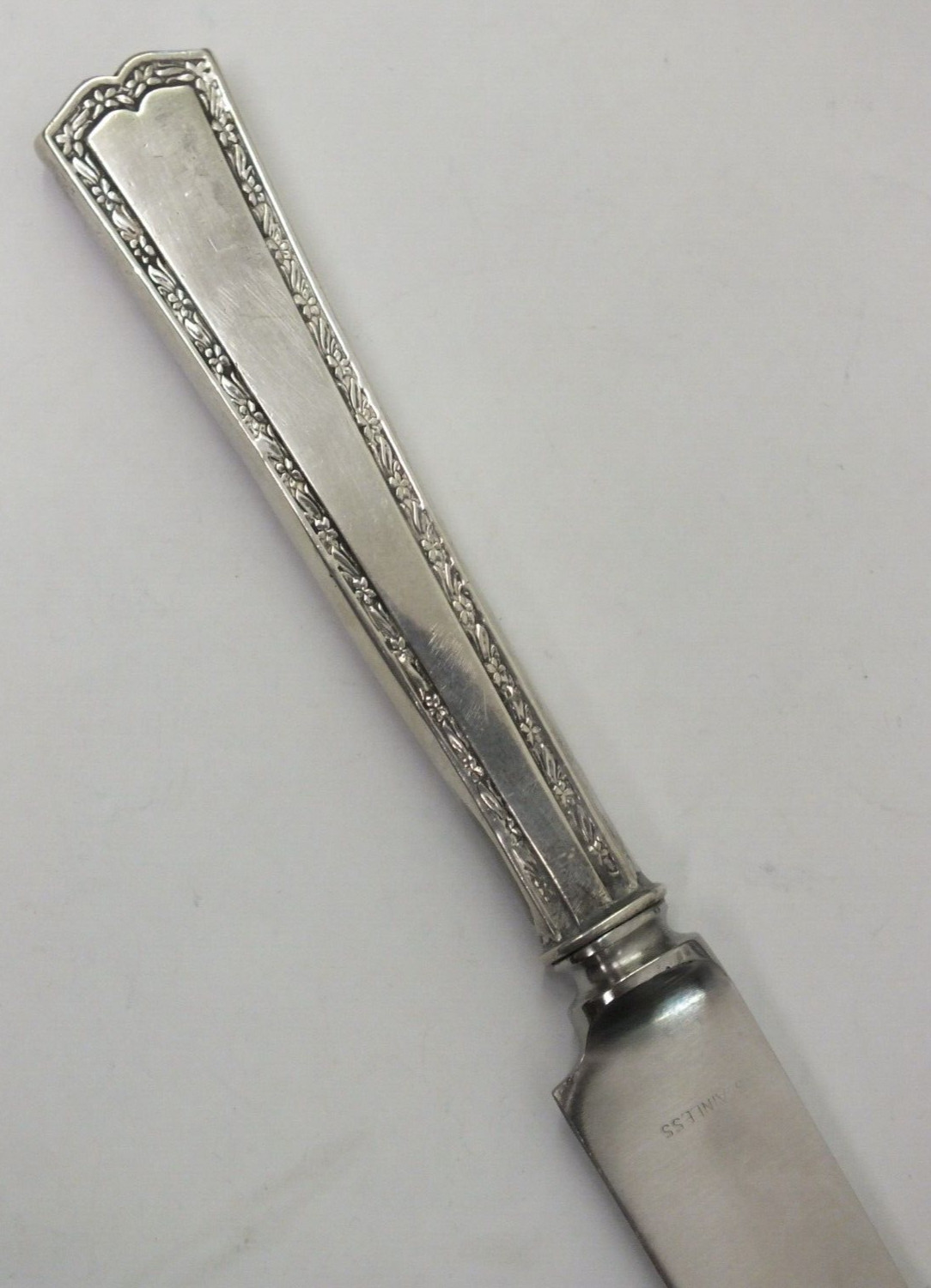 Alvin Silver Handled (READ) New Orange Blossom OLD FRENCH HOLLOW KNIFE Mono D