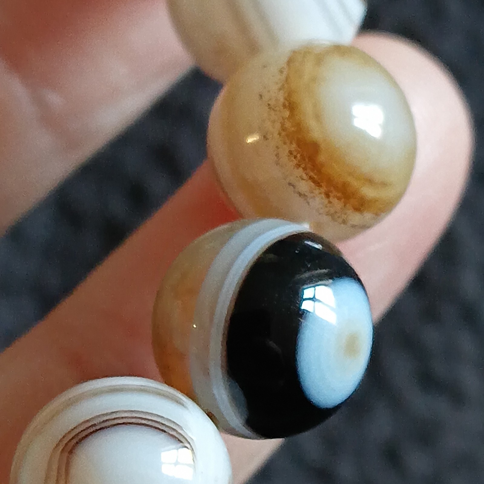 Tibetan Natural Agate Chung Dzi Bead Bracelet