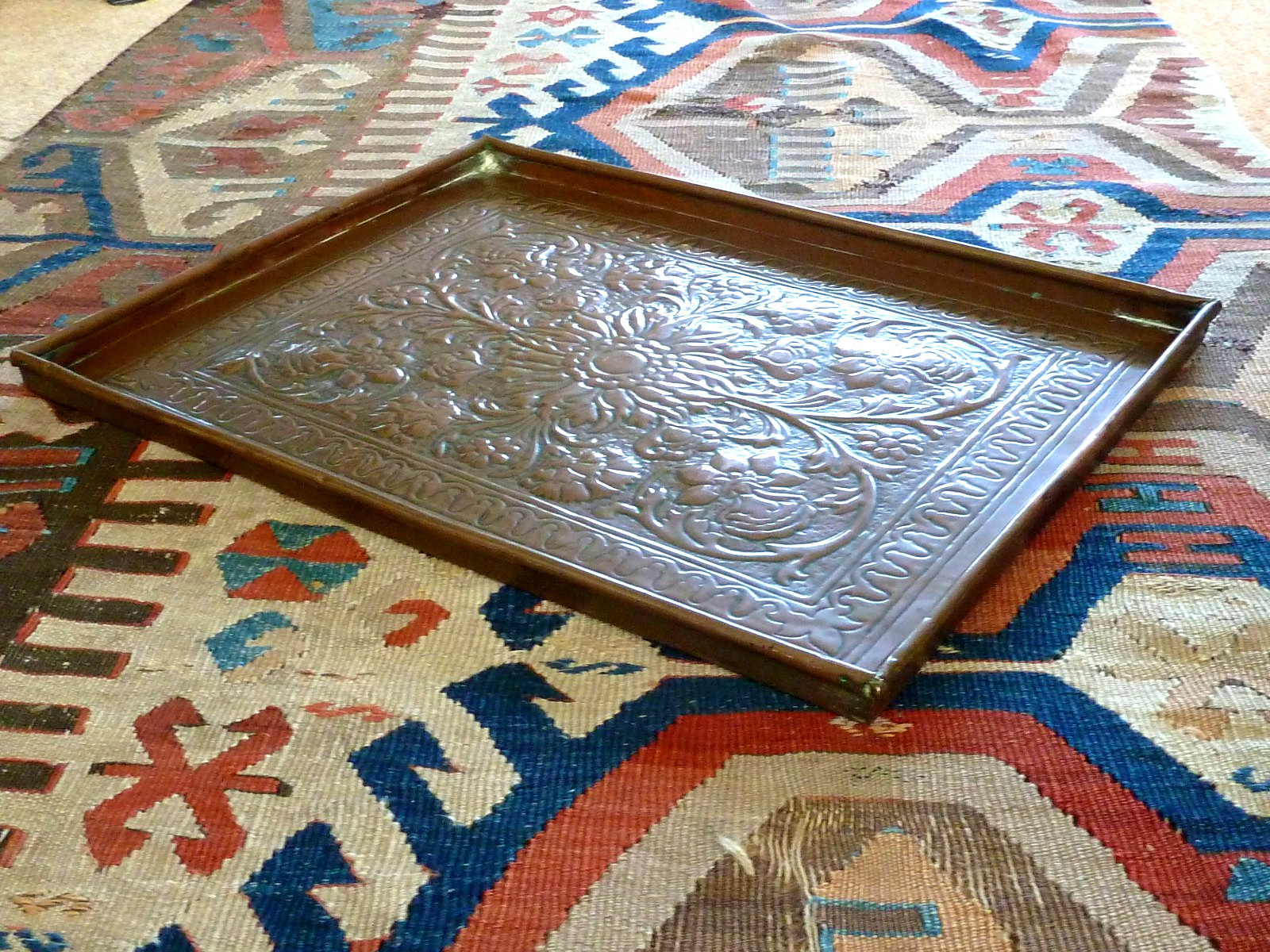 KSIA Repousse Copper Rectangular Tray Keswick School Industrial Arts & Crafts