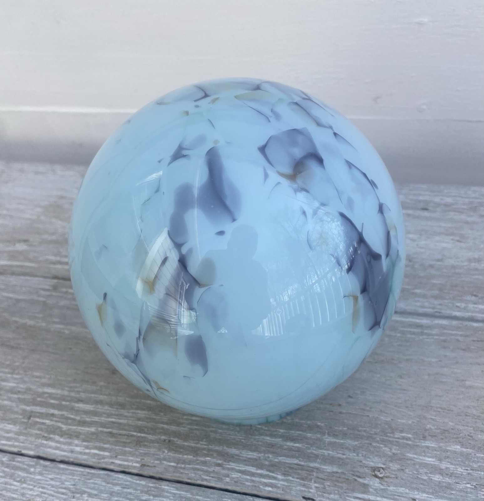 Italian Marbled opaline glass globe lampshade, Art Deco period (20s – ’40s)#W#B