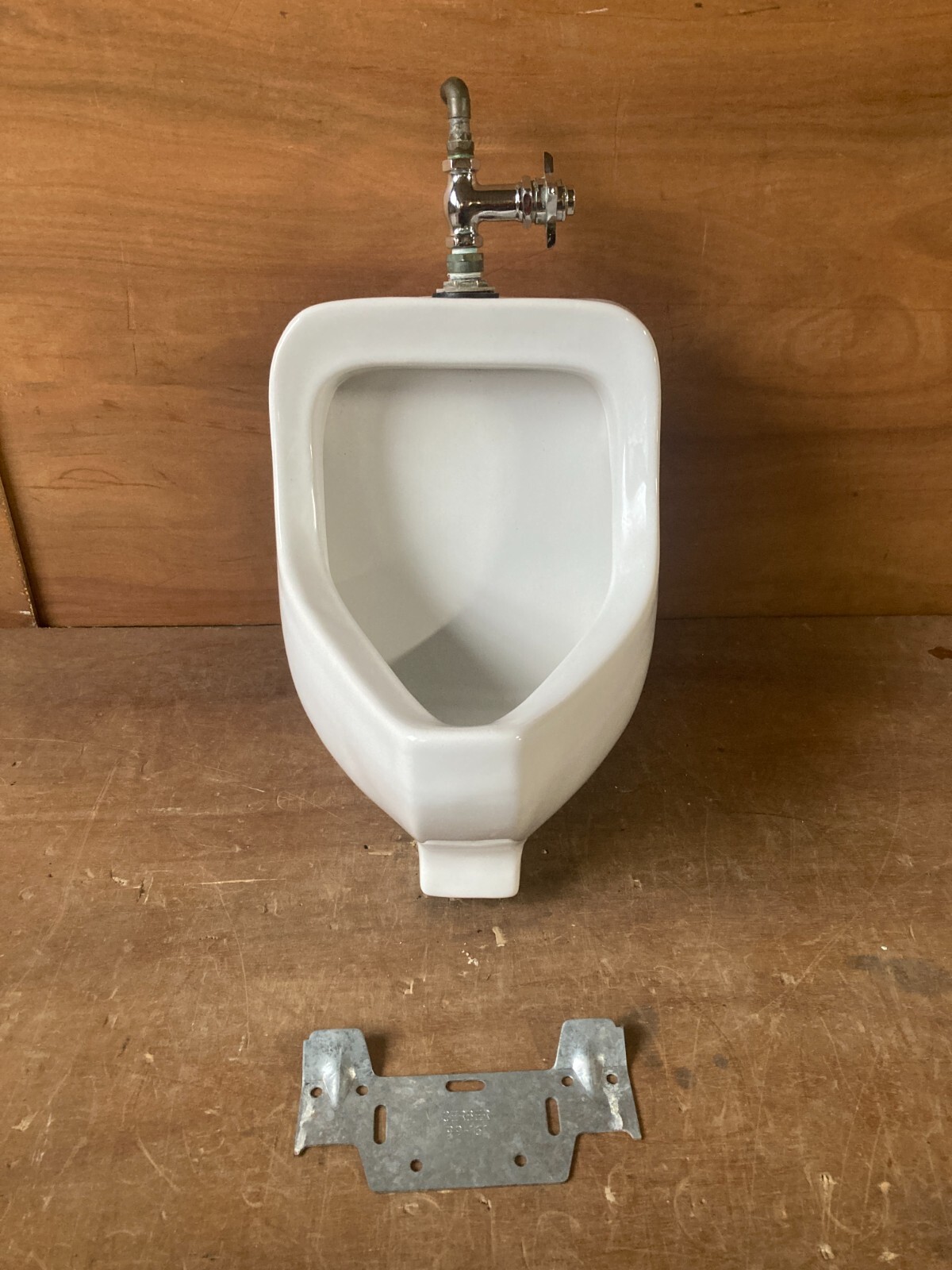 Vintage Industrial Ceramic White Porcelain Small Old Gerber Wall Urinal 165-26E
