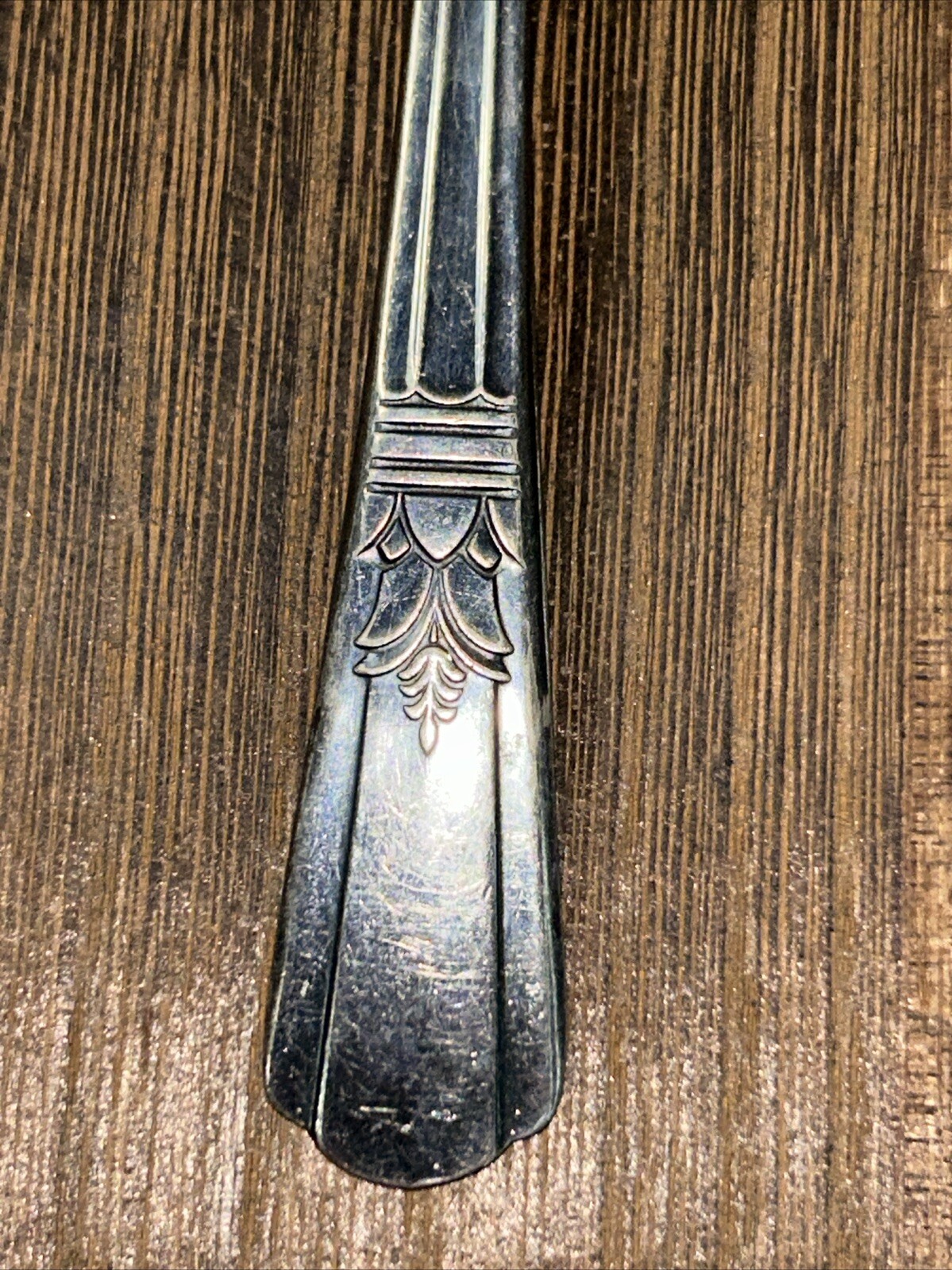 Vintage Court Silver Plate Serving Spoon 7 3/4″ Plate Damage
