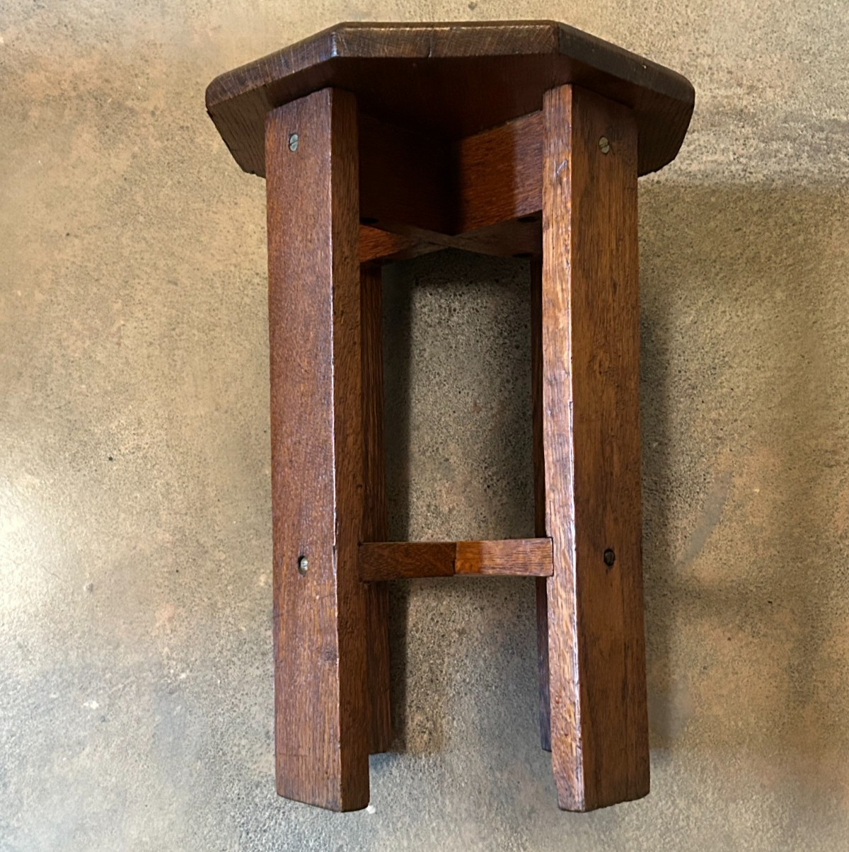 Antique MISSION OAK WOOD TABOURET TABLE Octagon Arts Crafts Furniture Pedestal