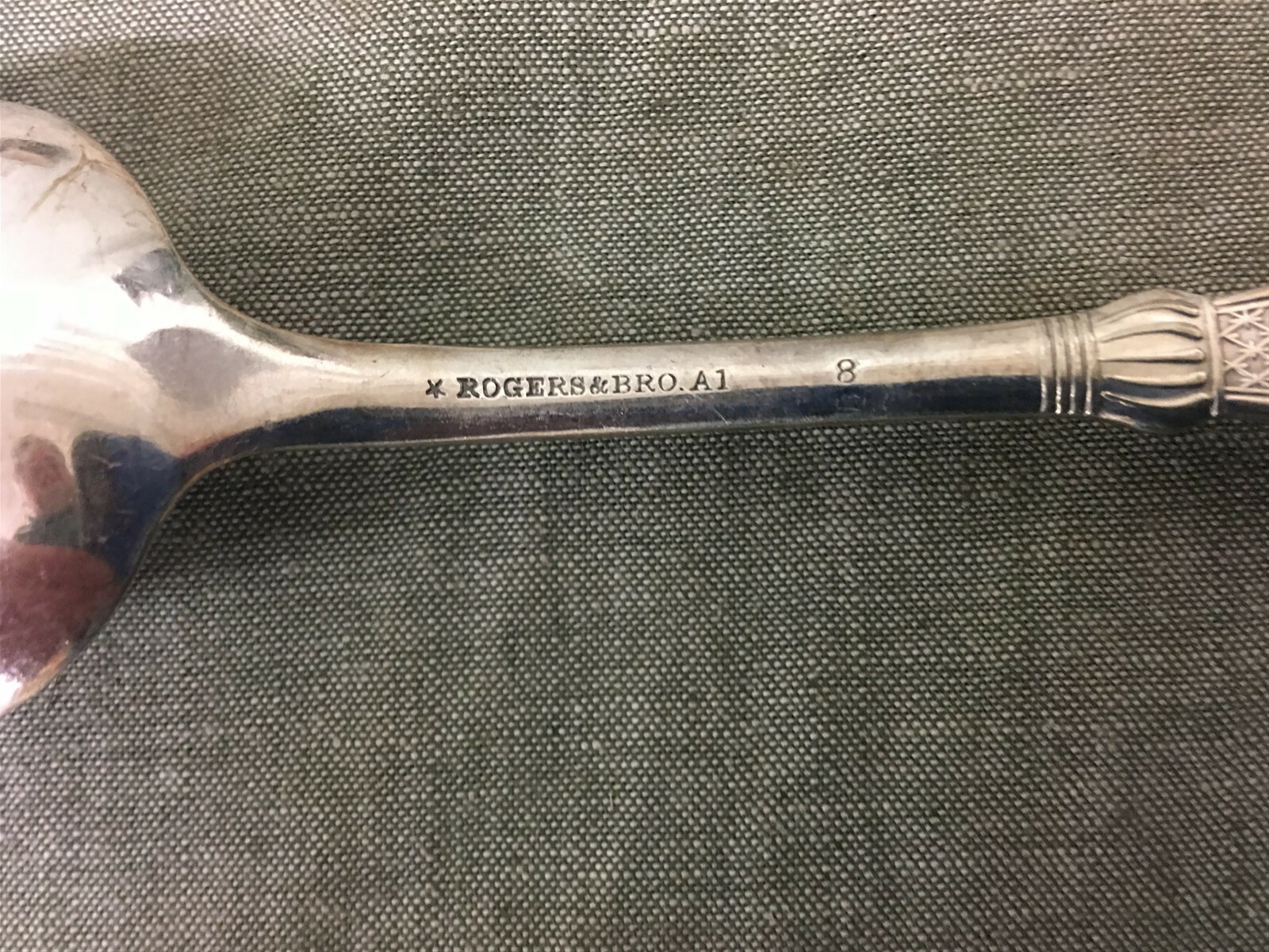 Rogers Bros. Chicago Newport 8-1/4″ Table Serving Spoon Monogrammed
