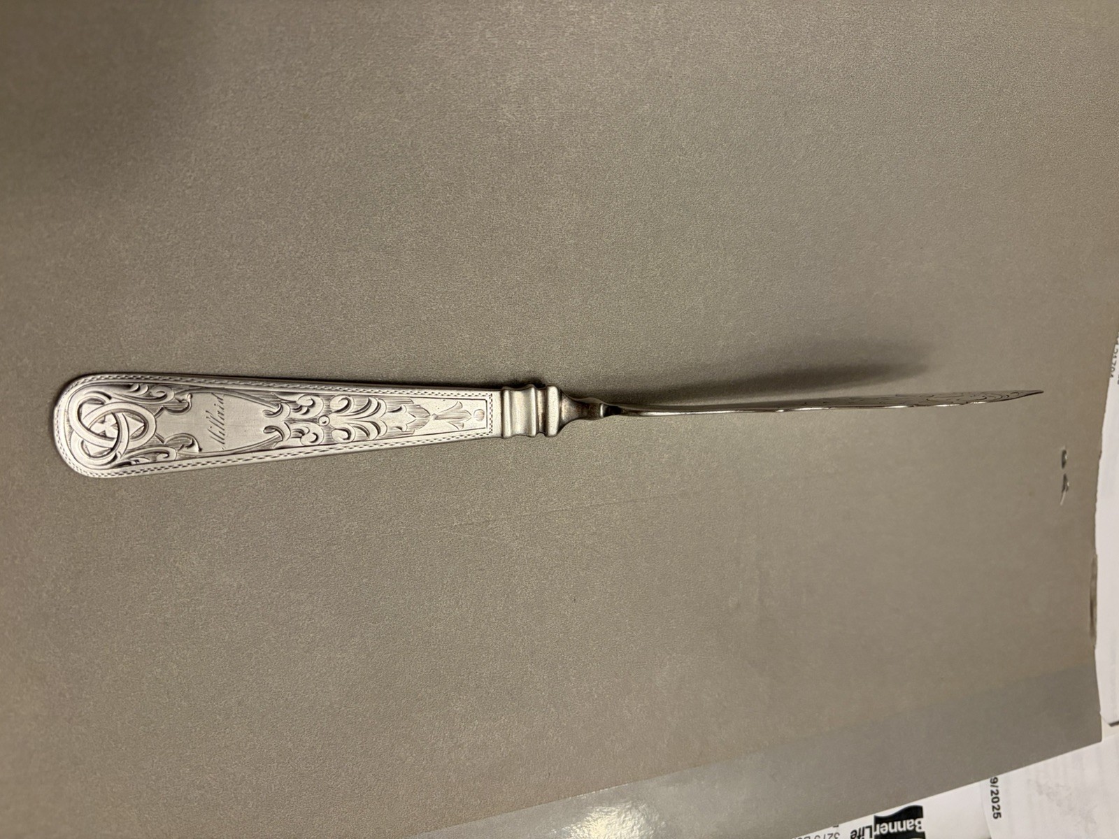 Antique J Wendt – Ball Black & Co Sterling Silver Unknown IVY? Butter Spreader