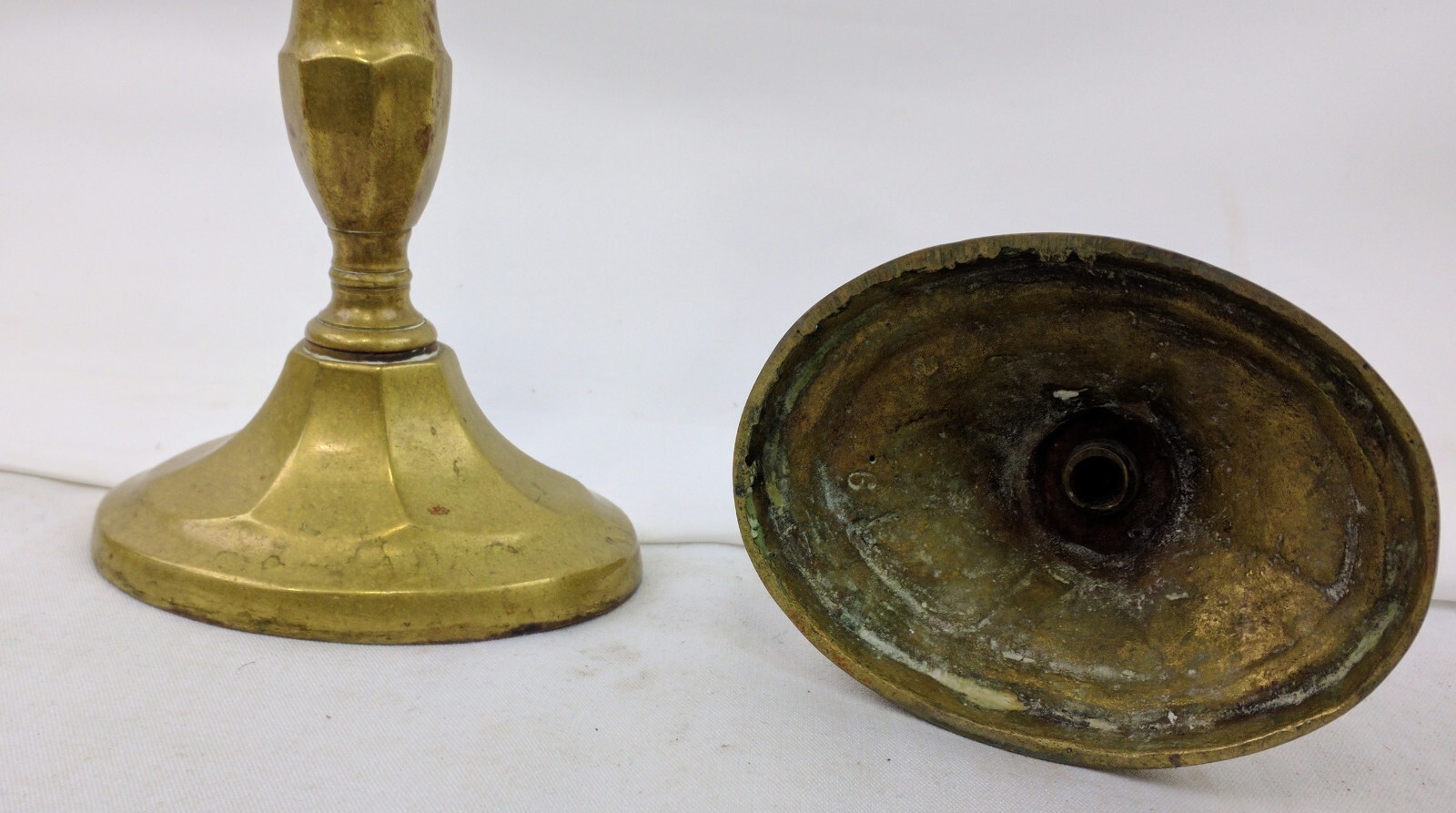 Pair Brass Single Light Candelabras (4821)