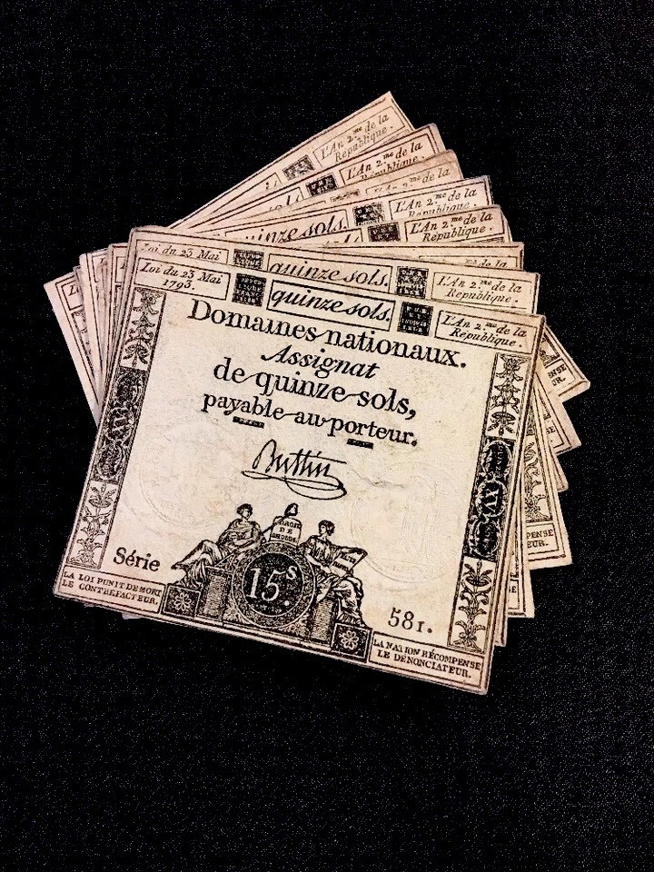 FRENCH REVOLUTION MONEY 1793 historical banknote collectible