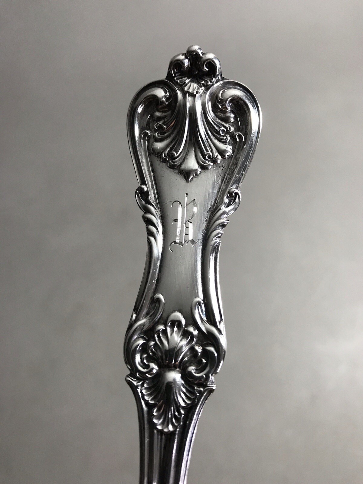 Lg Antique STERLING SILVER SERVING SPOON Federal Cotillion 1901 by Frank Smith