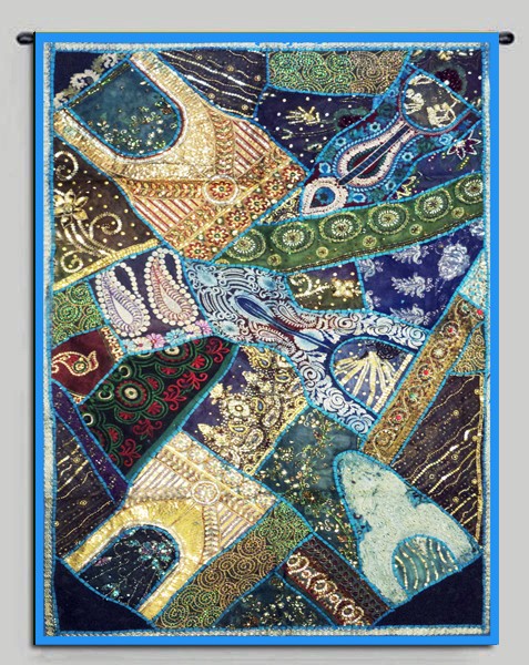 33% Off 60″ India Patchwork bead Tapestry Wall Hanging Vintage Wall Art Tapestry