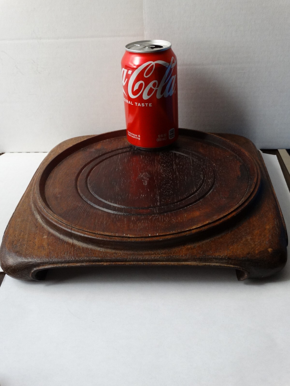 Huge (9″) Chinese Antique Solid Rosewood Vase/Statue Stand – Sturdy & Stable