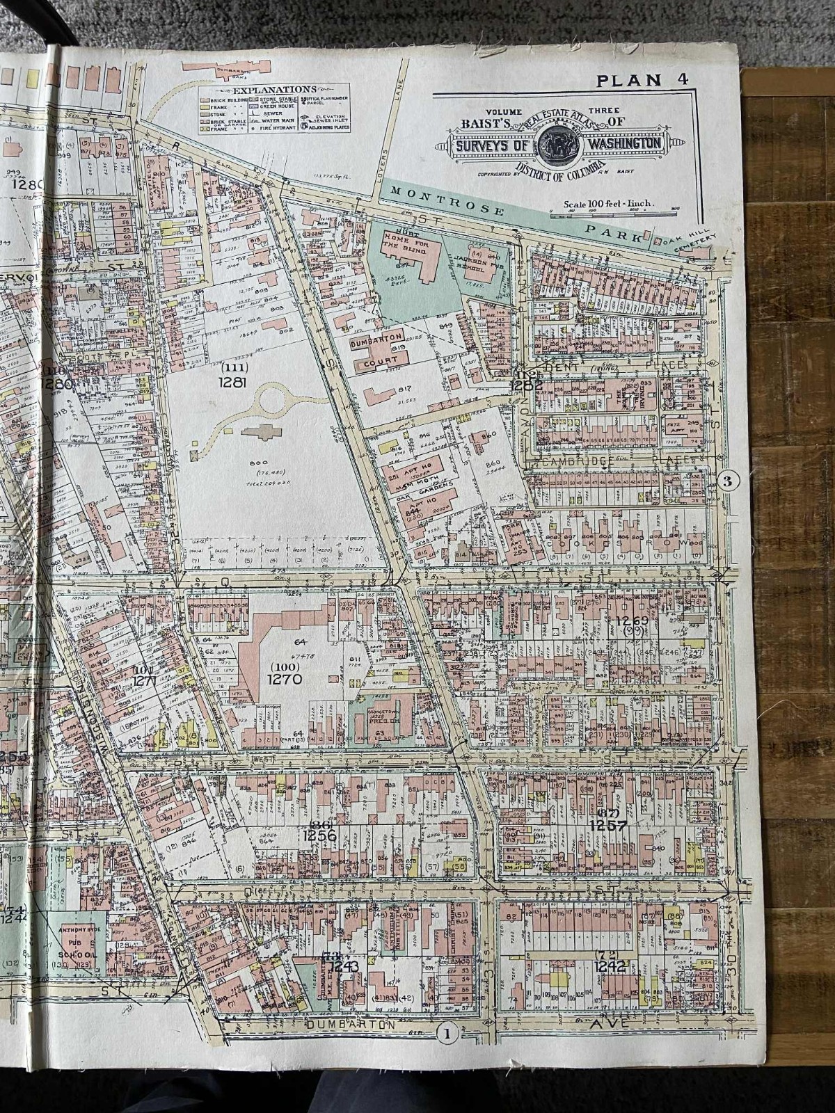 Detailed large plat map. Georgetown Area (Plan 4) Washington D.C. 1960