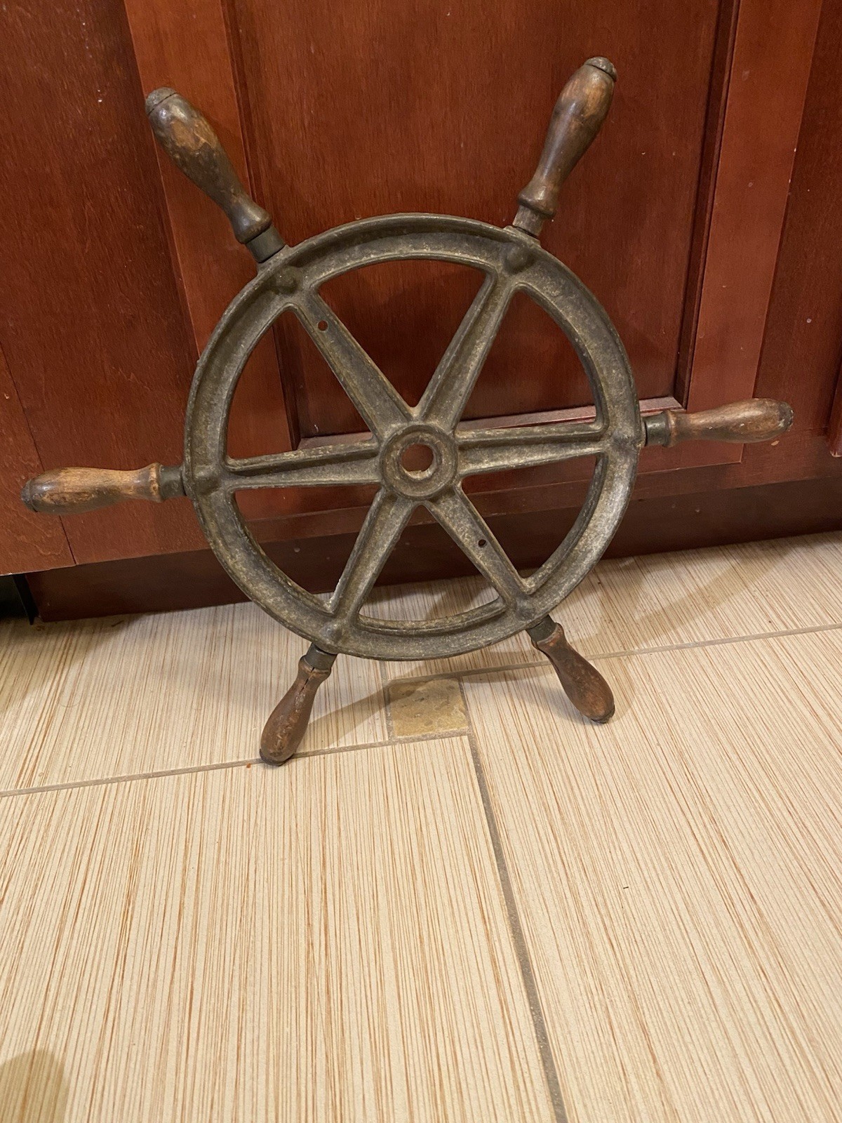 Antique Or Vintage Nautical Brass or Bronze Steering Maritime Wheel