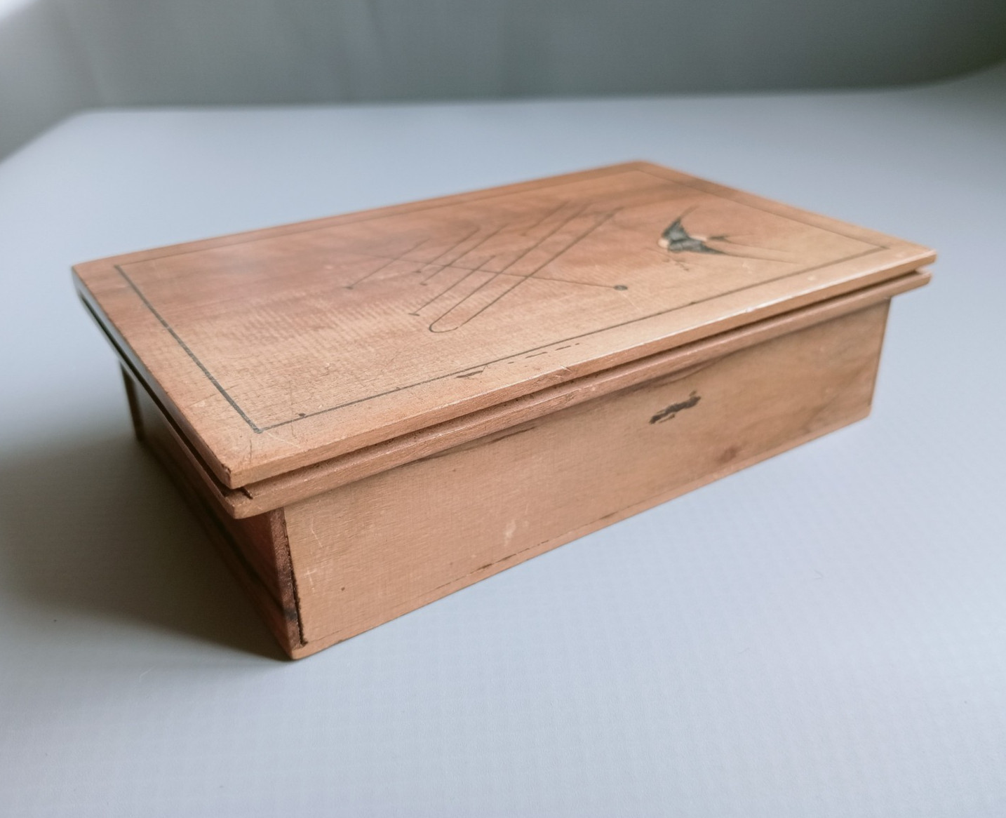 Antique Sorrento Puzzle Sewing Box Hat Pins Olivewood Made in Italy