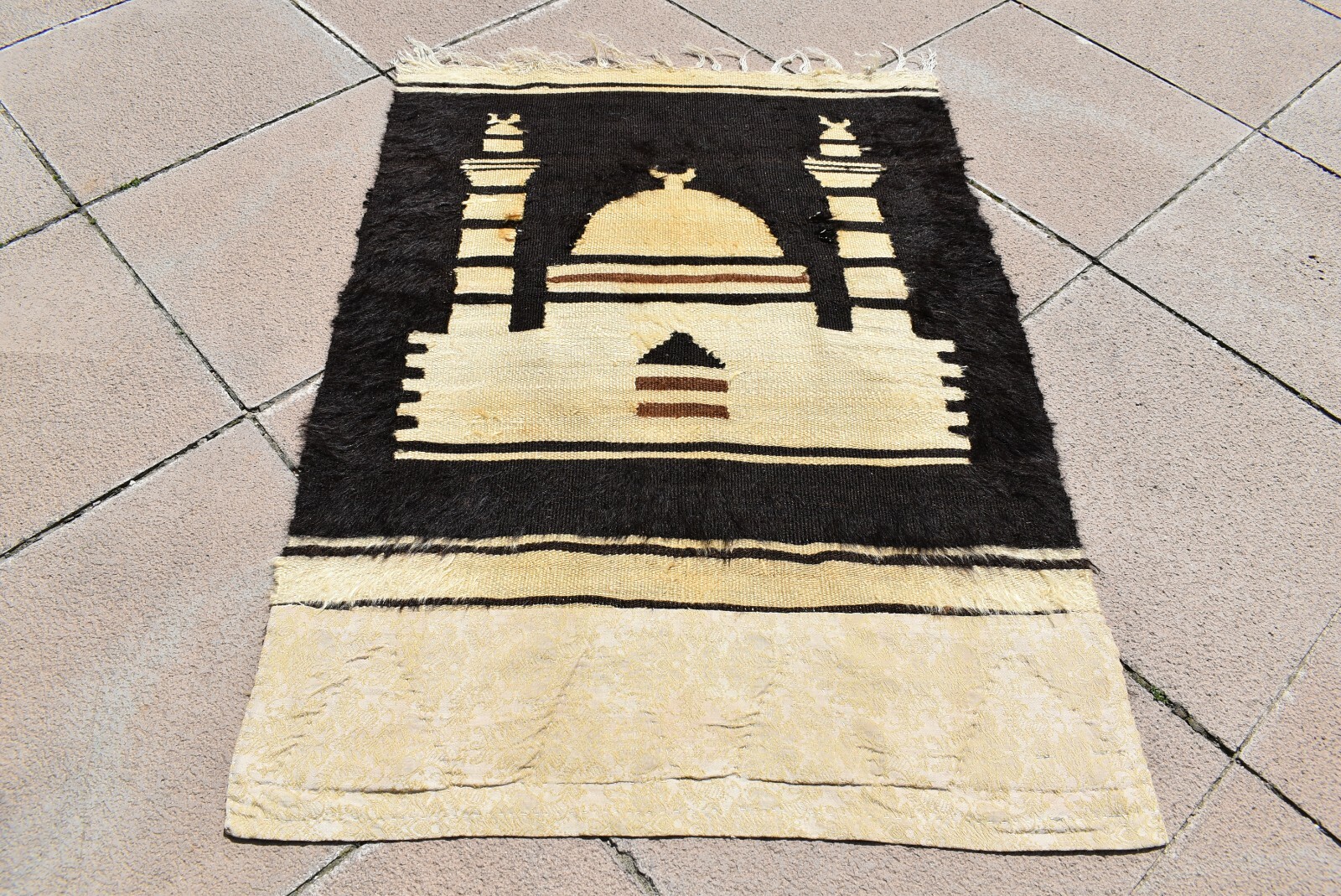 Marvelous Antique Real Goat Hair Kilim Rug 2’3 x 3’2 ft Goat Hair Kilim NO DYE