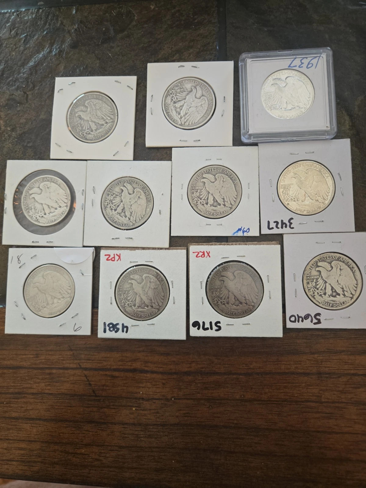 Lot of 5 -1916 To 1947 – 90% SiIver Walking Liberty Half DolIar Coin !!!