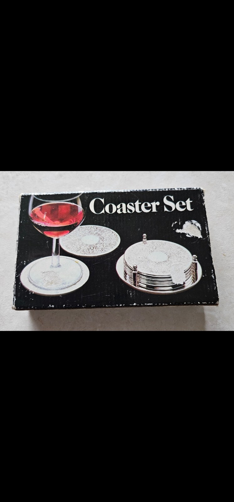 1983 Leonard Silver MFG Hong Kong 7-piece Coaster Set no.310 Vintage