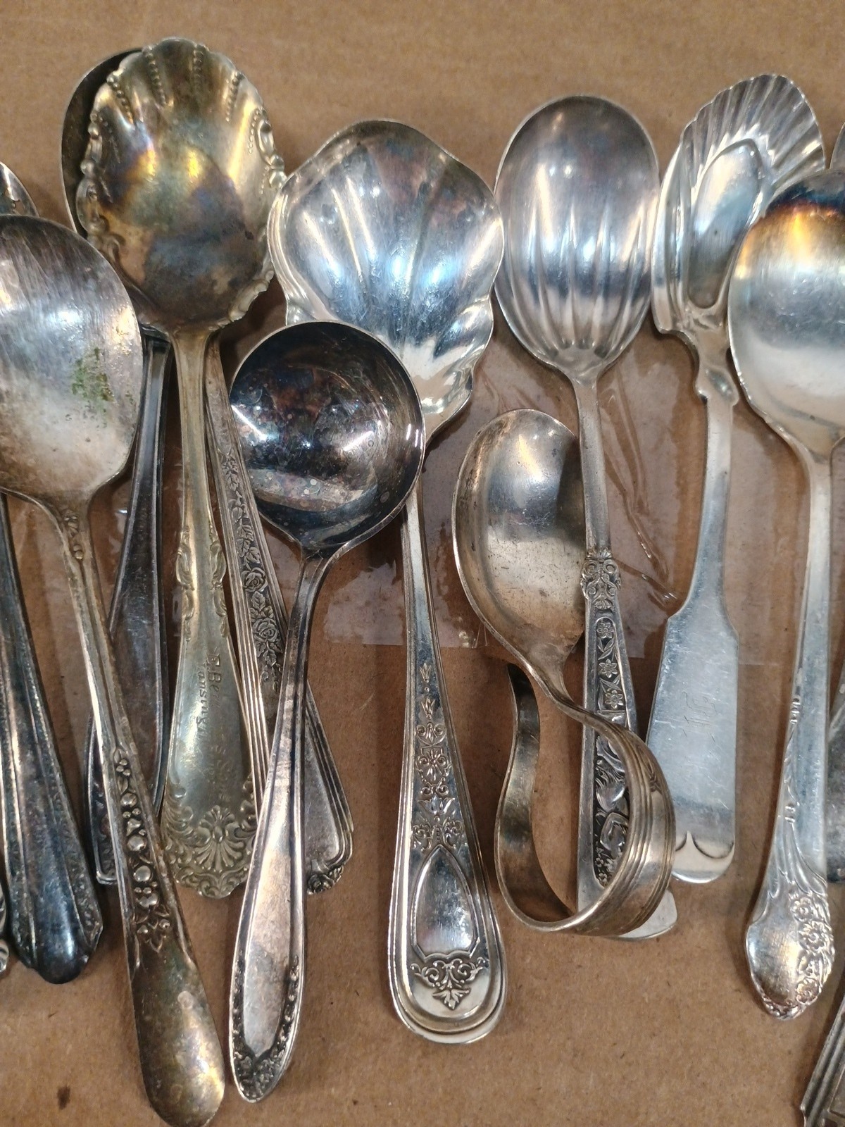 16 Assorted Styles Silver Plated Spoons Rogers Oneida Paragon Wilcox