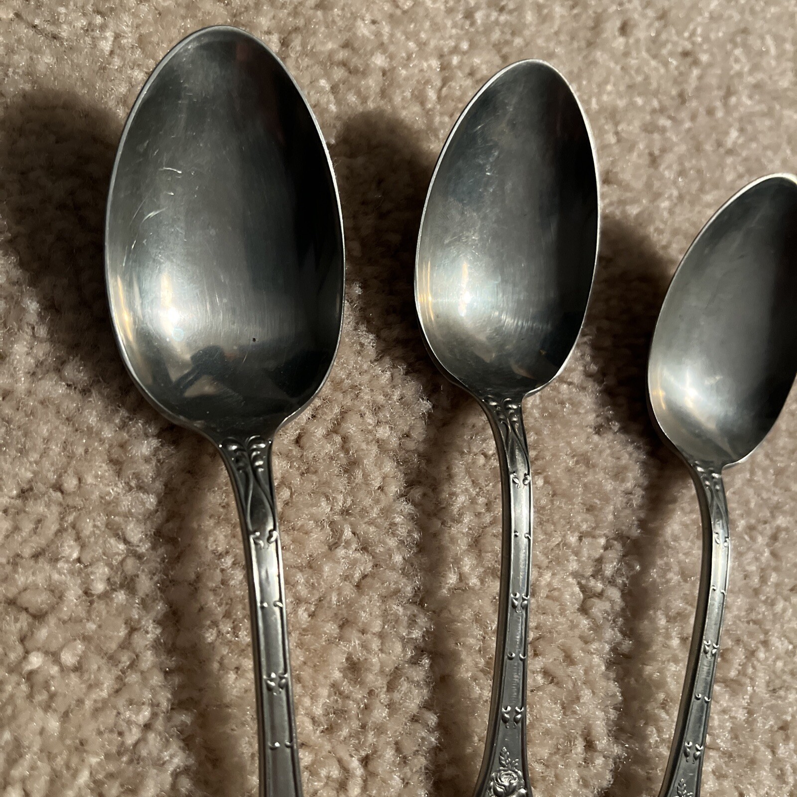 3 Panama Silver Pattern PAV1 Flatware Serving Spoons