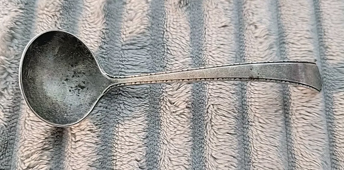Vtg Patina TREASURE 1921 Sterling Silver Small Sauce Gravy Ladle Spoon 925 18.2g
