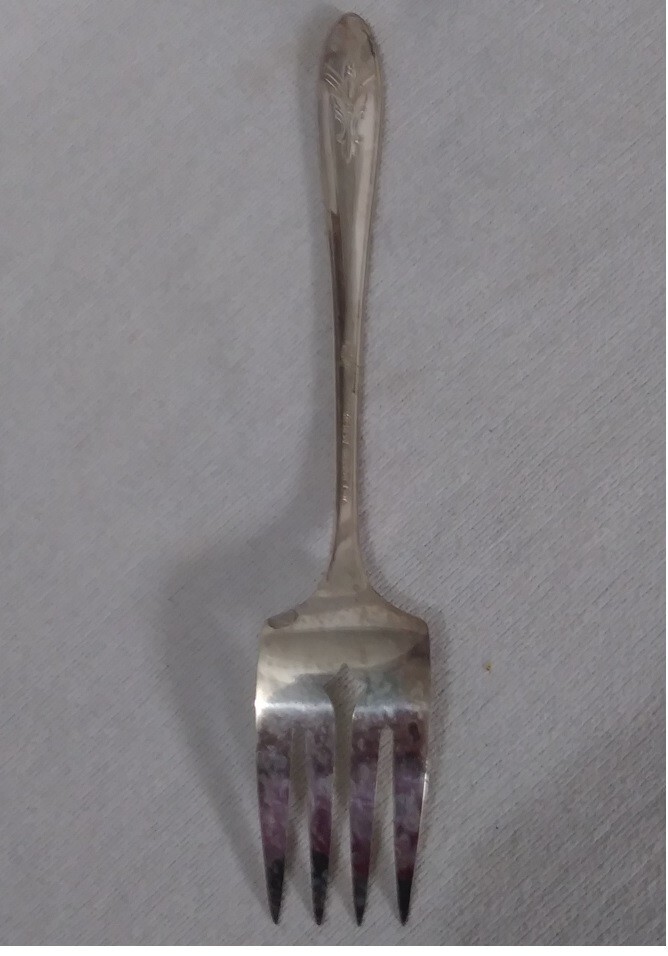 Silver Plated Wm Rogers A1 Plus Oneida Ltd Serving Fork 8.25″ L Fine Dining