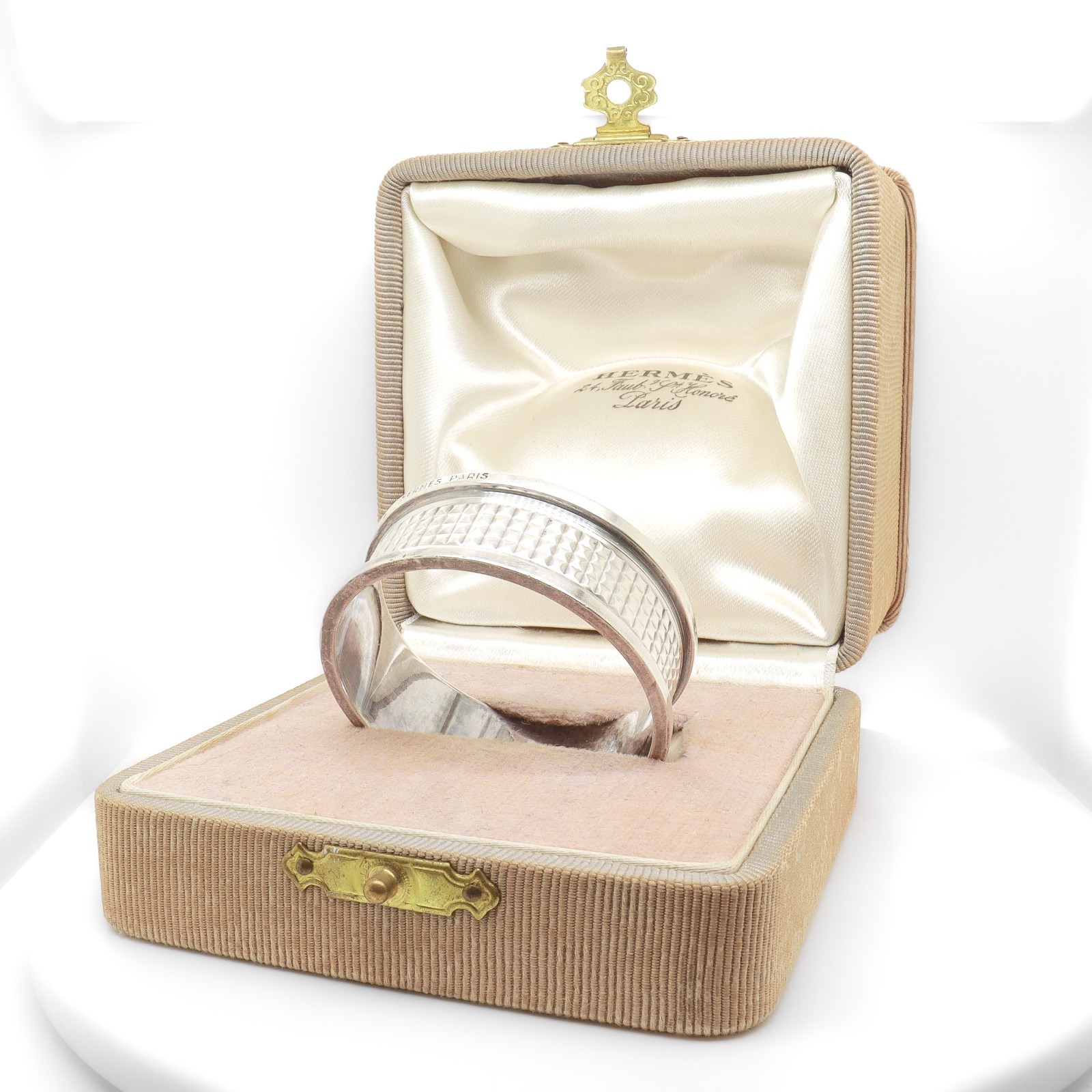 Antique Hermès Art Deco Period Sterling Silver Napkin Ring & Box.