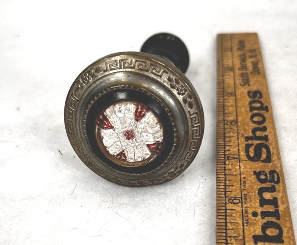 antique draper curtain tie back brass sulphide glass