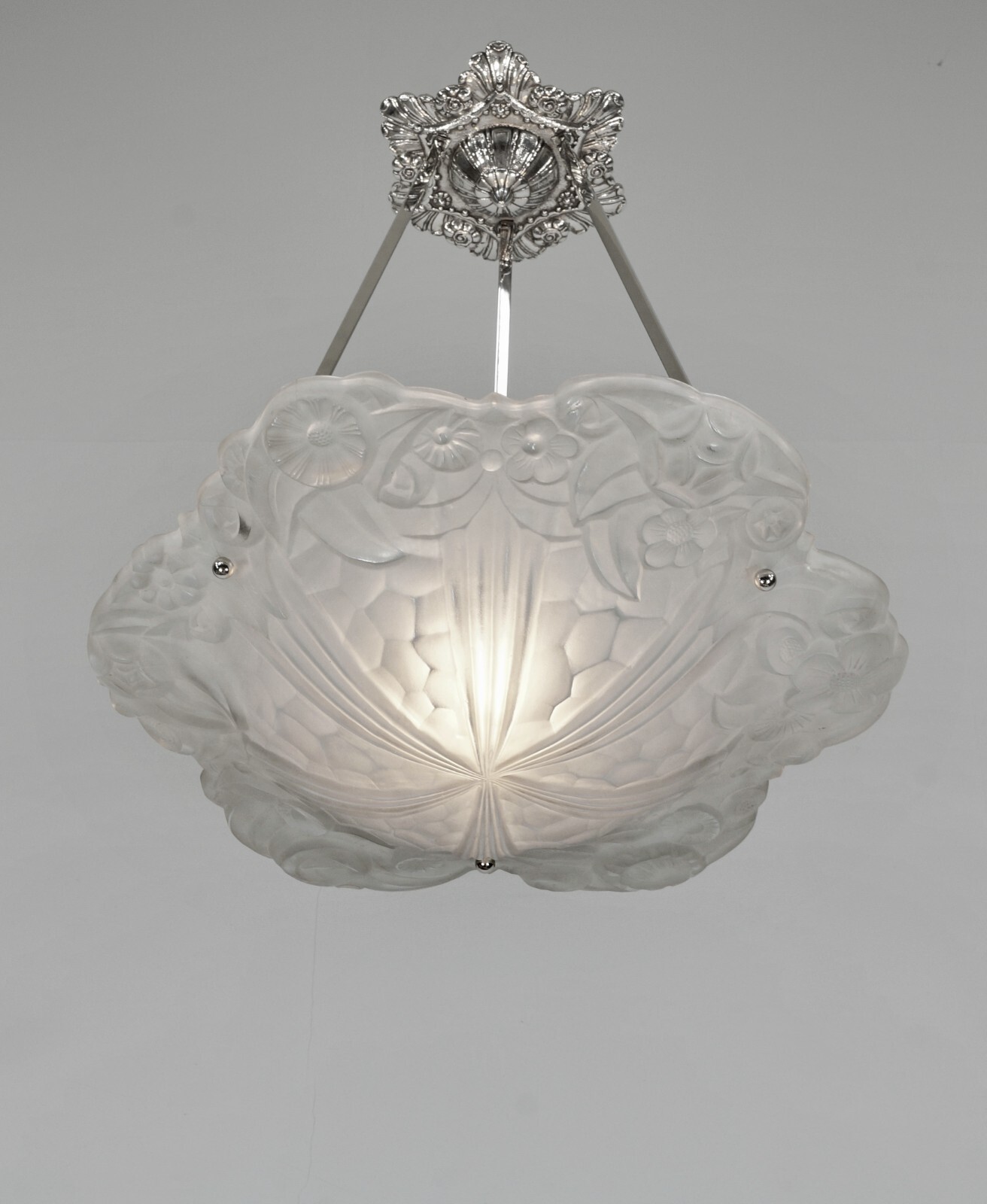 DEGUÉ : FRENCH 1930 ART DECO CHANDELIER … large XXL … pendant lamp France