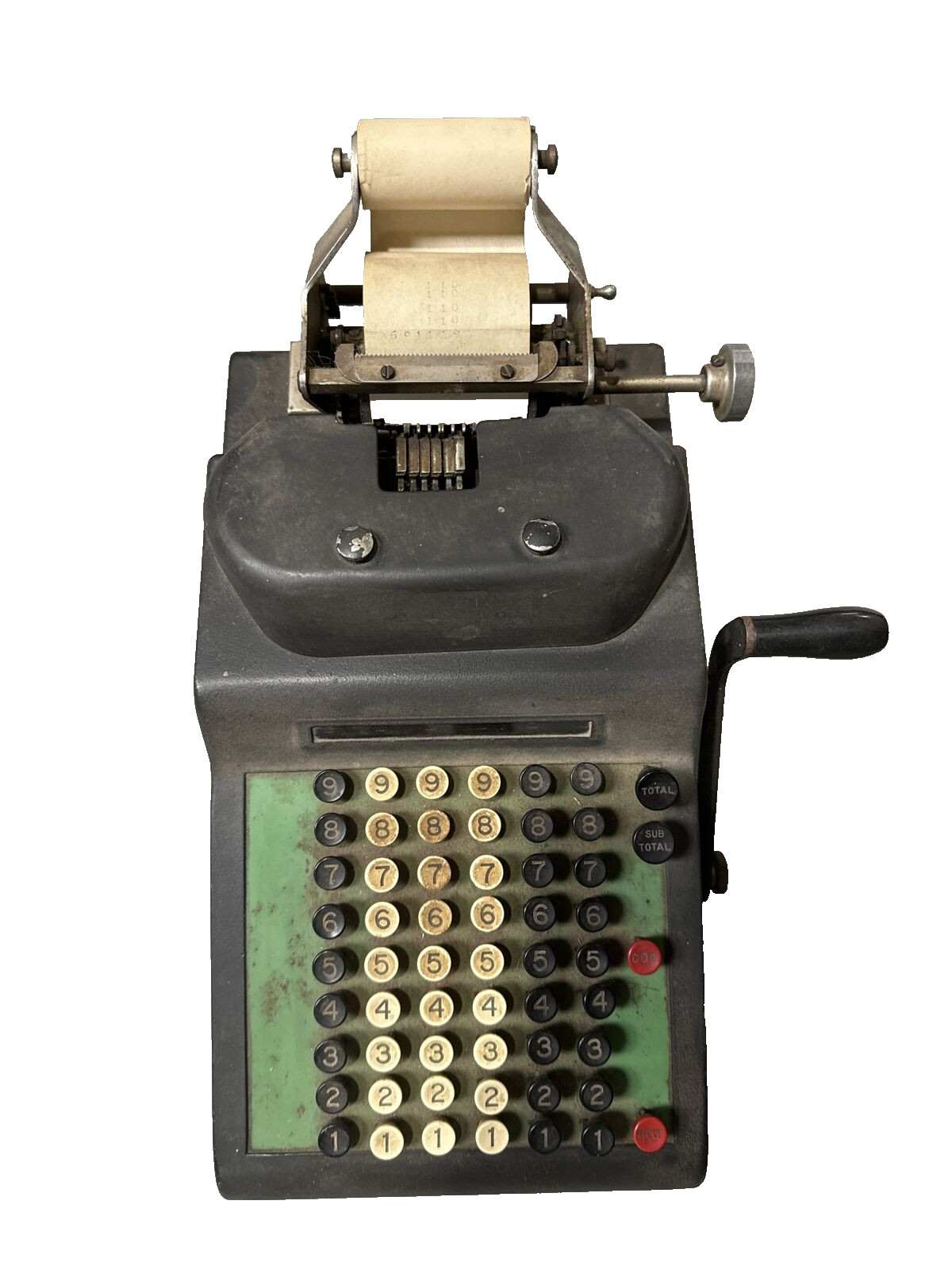 Vintage R.C. Allen Desk Manual Adding Figuring Machine with Hand Crank