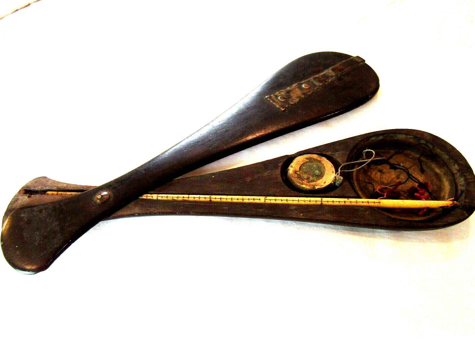 Antique chinese Qing Dynasty Opium scale ,wood case brass lock