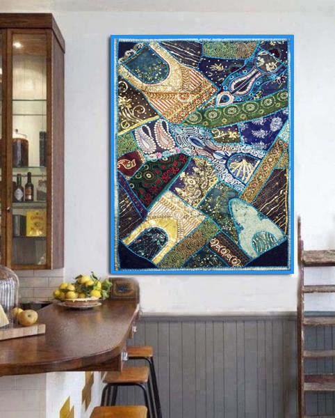 33% Off 60″ India Patchwork bead Tapestry Wall Hanging Vintage Wall Art Tapestry