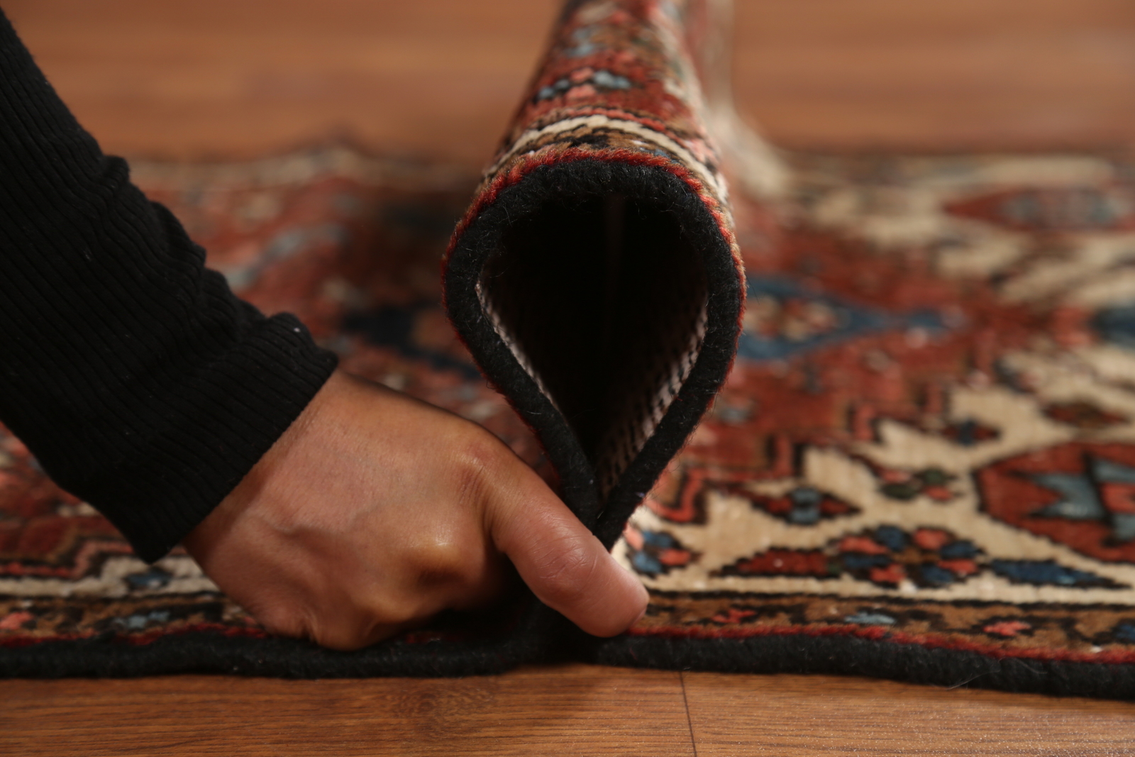 Pre-1900 Vegetable Dye Heriiz Serapi Narrow Runner Handmade Antique Rug 2×11