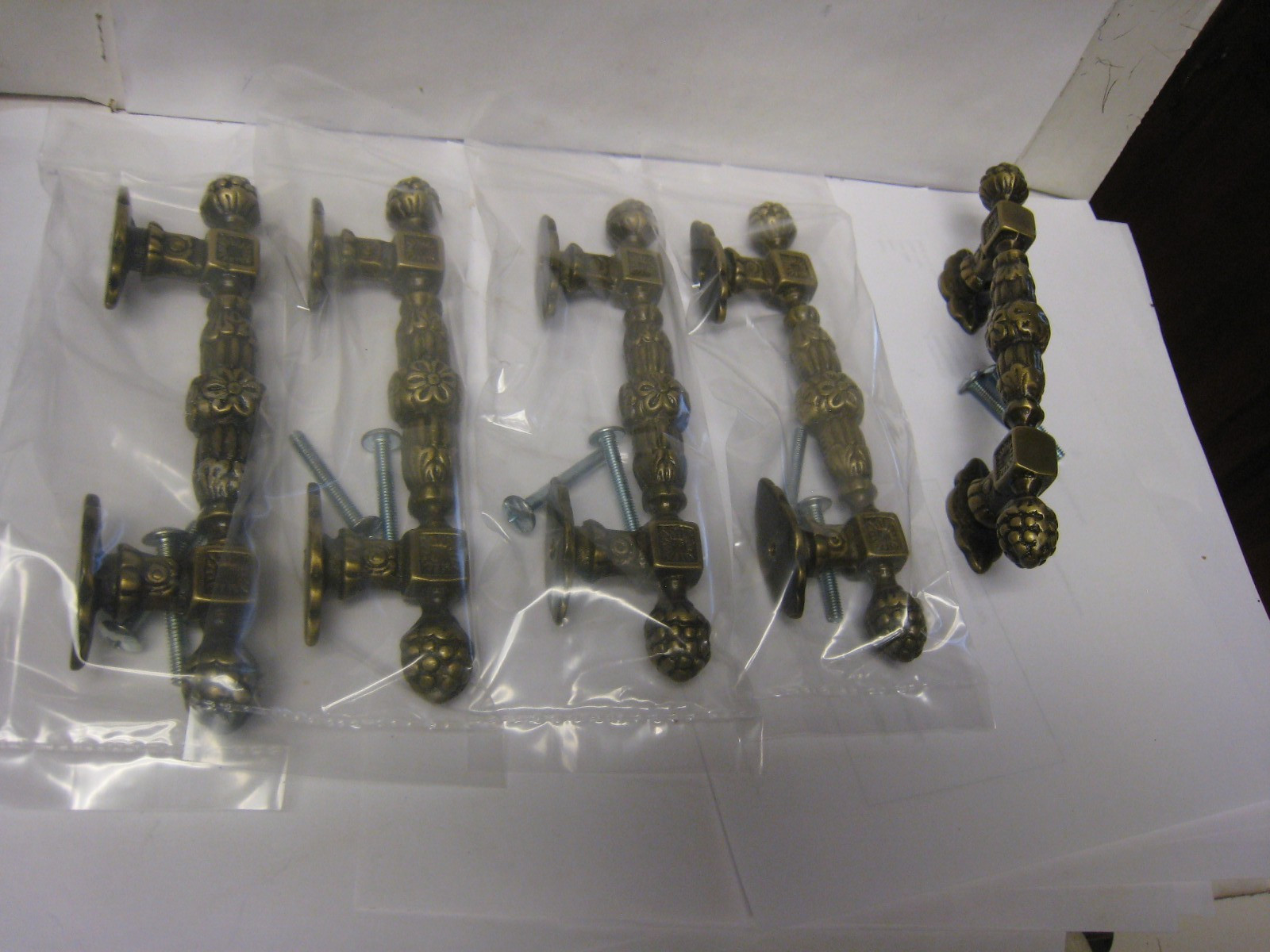 5 Pineapple Drawer Pull Solid Brass Cabinet Hardware Handle Vintage 3-1/2″ C-C