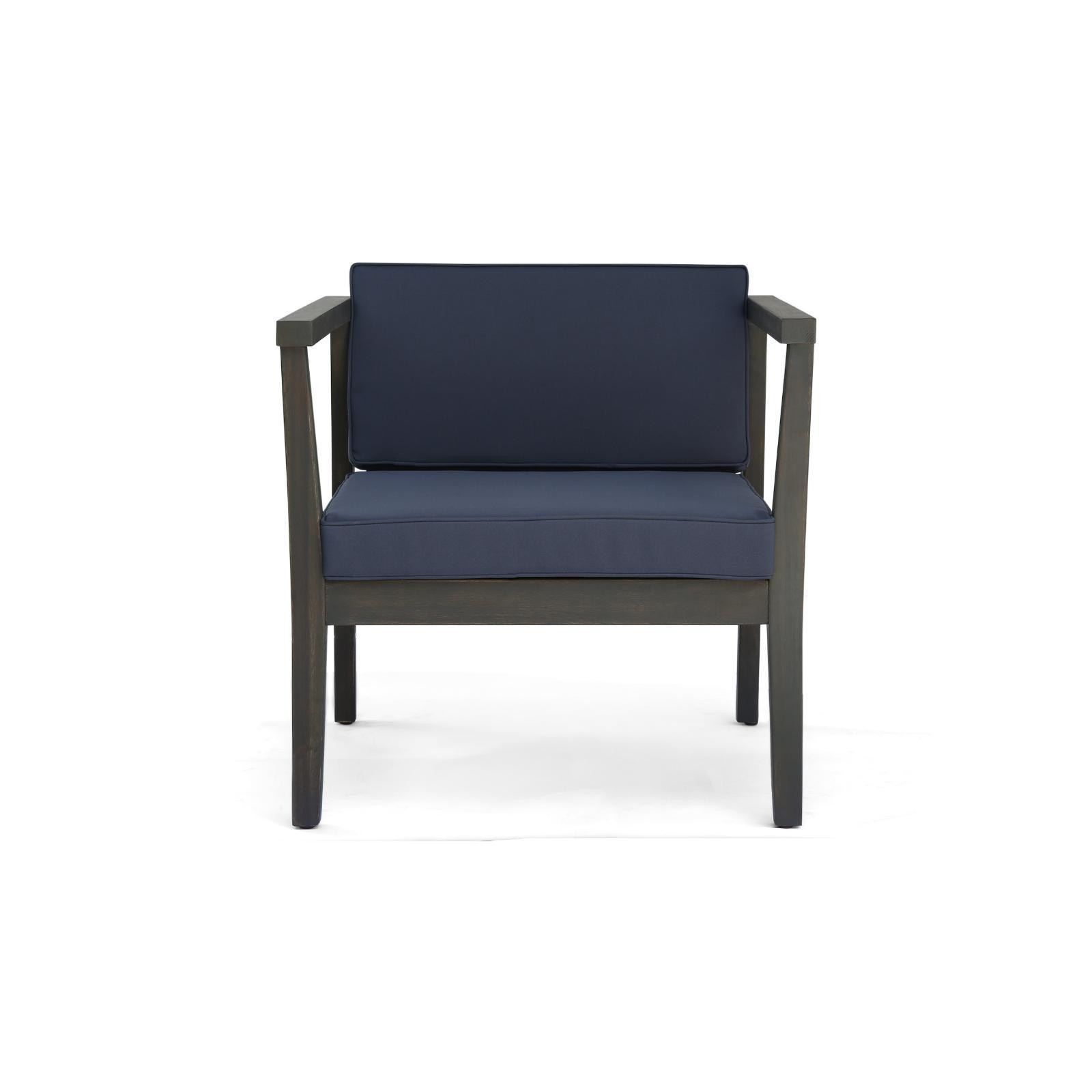 Comfortable Outdoor Club Chairs Set – Acacia Wood Frame, Water-Resistant